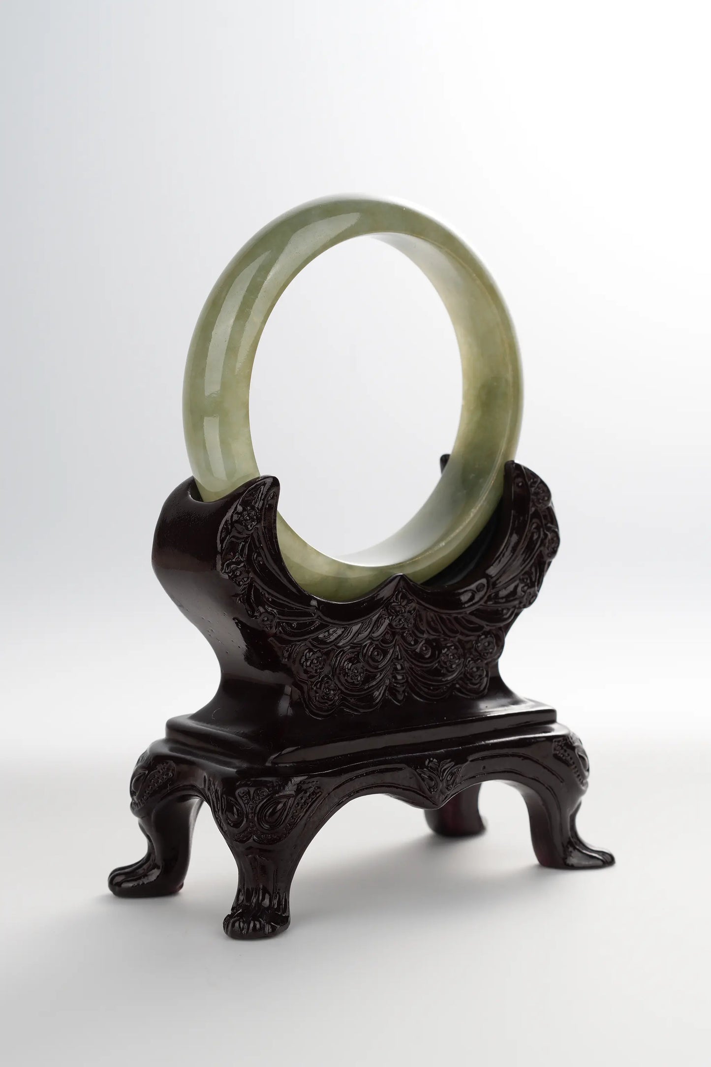 #0001 Oil Green Jadeite Jade Bangle Size 57.5