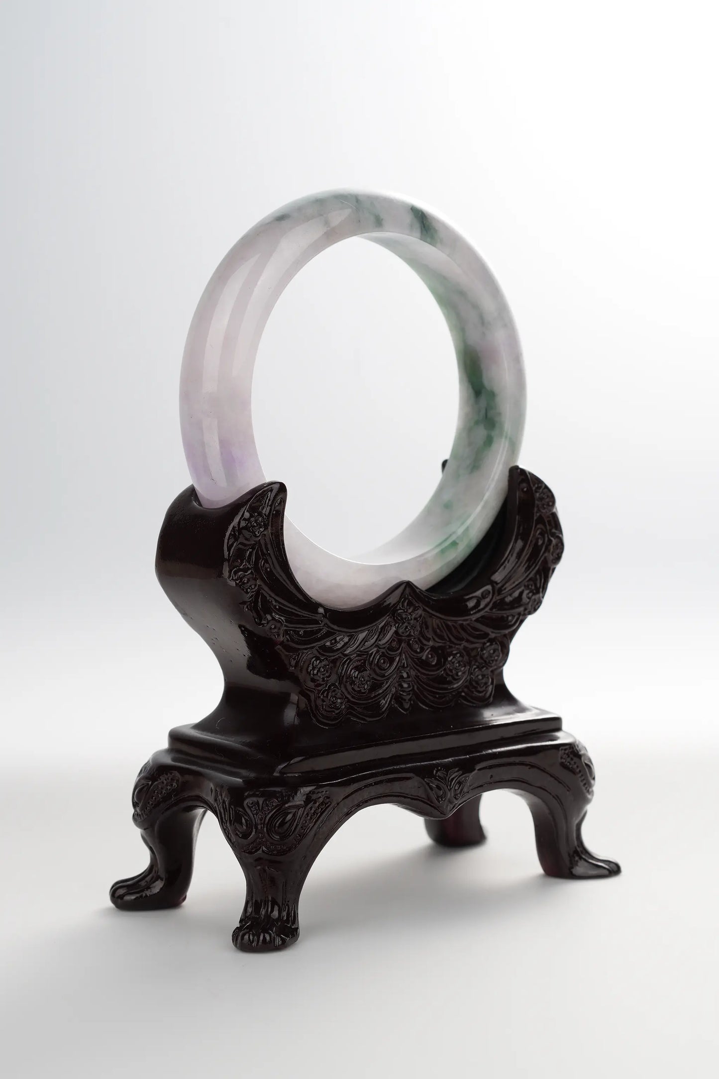 #0004 Spring Lavender Green Jadeite Jade Bangle Size 57