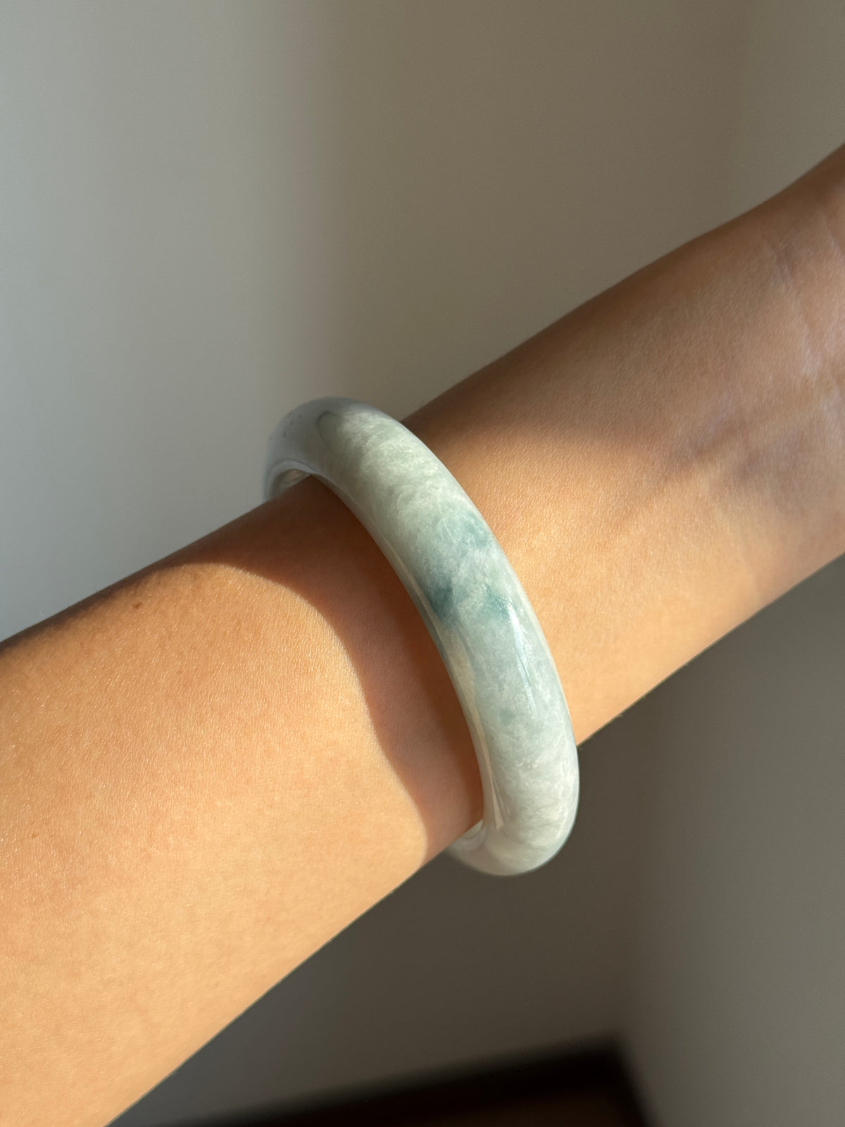 #0457 Blue Jade Bangle Size 58.6