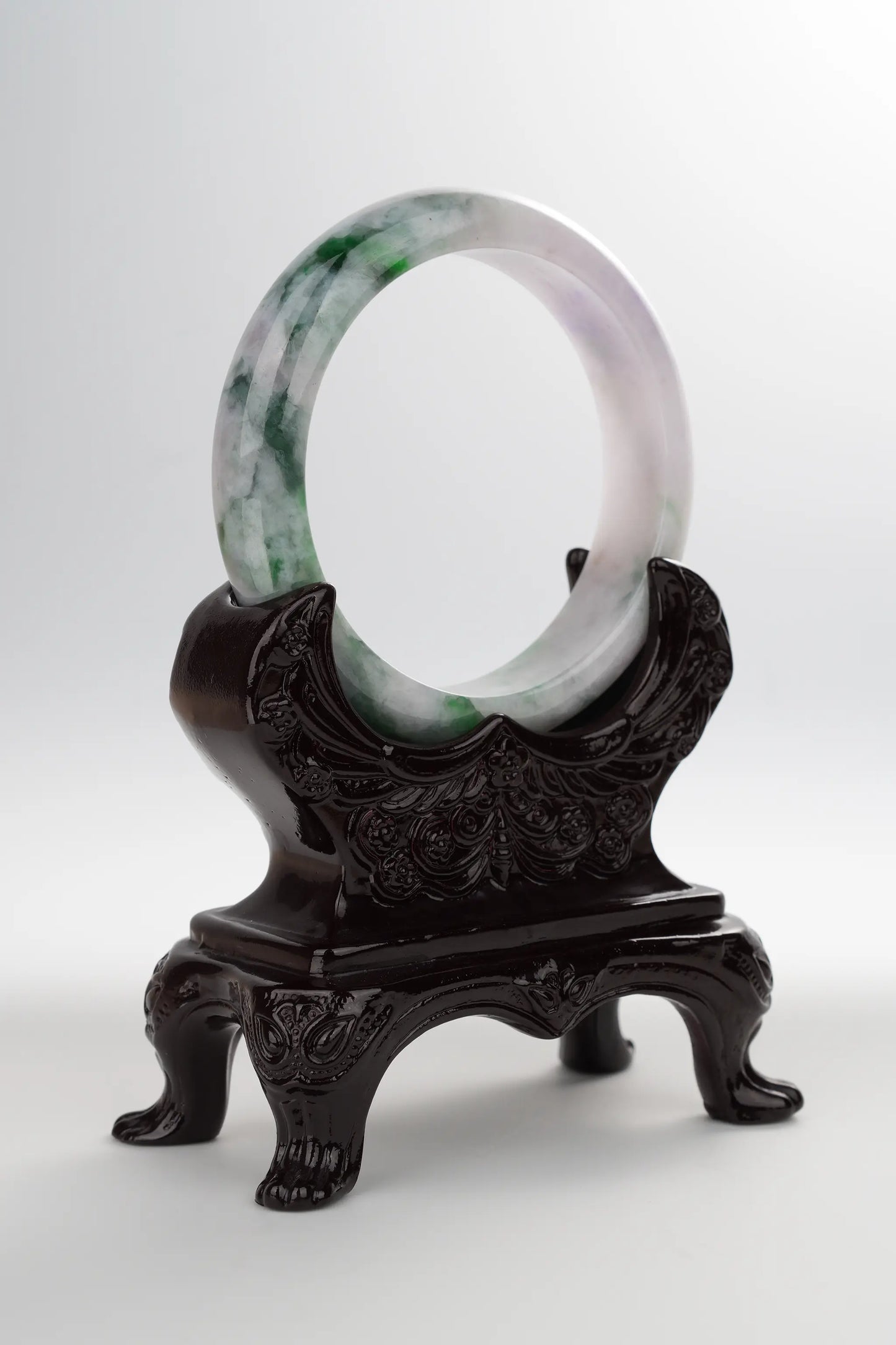 #0004 Spring Lavender Green Jadeite Jade Bangle Size 57