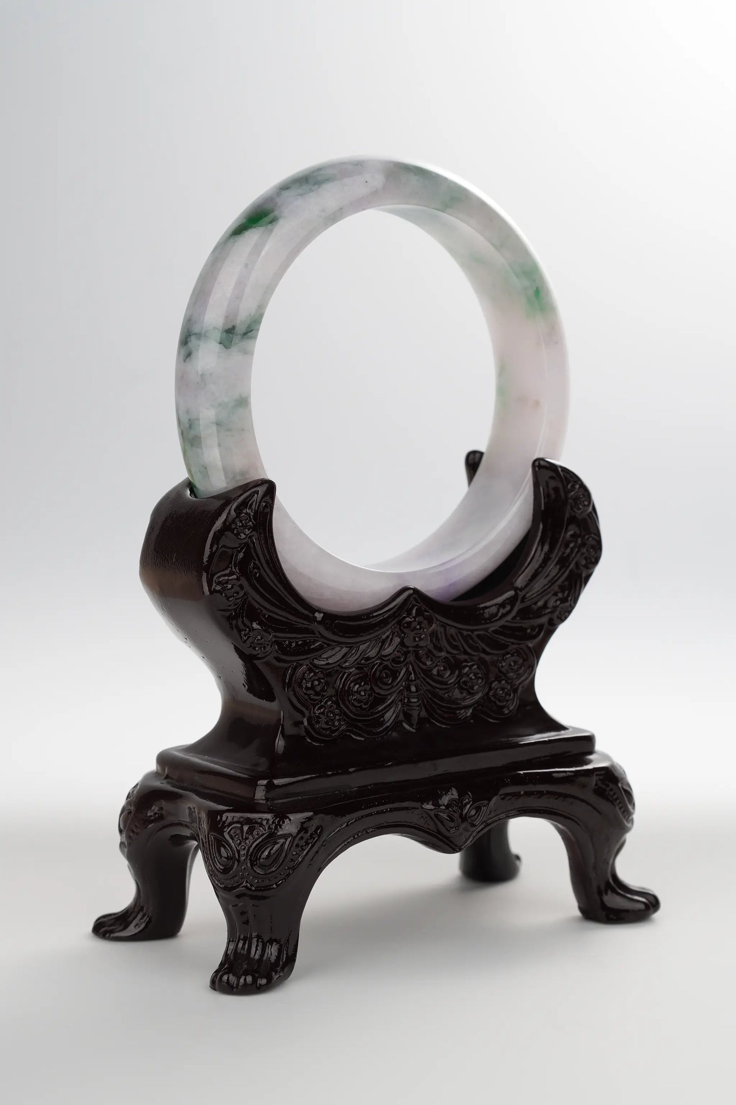 #0004 Spring Lavender Green Jadeite Jade Bangle Size 57