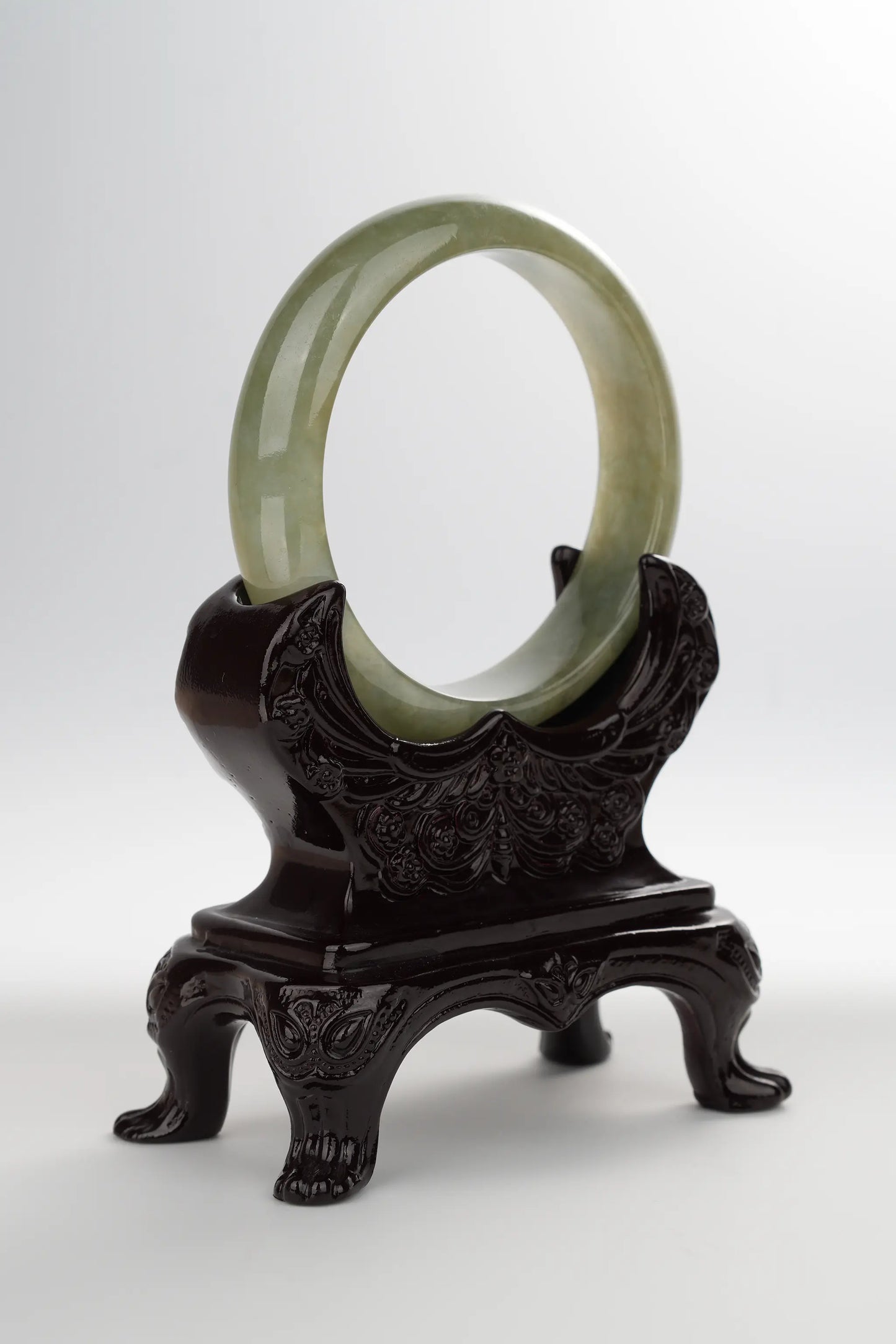 #0001 Oil Green Jadeite Jade Bangle Size 57.5