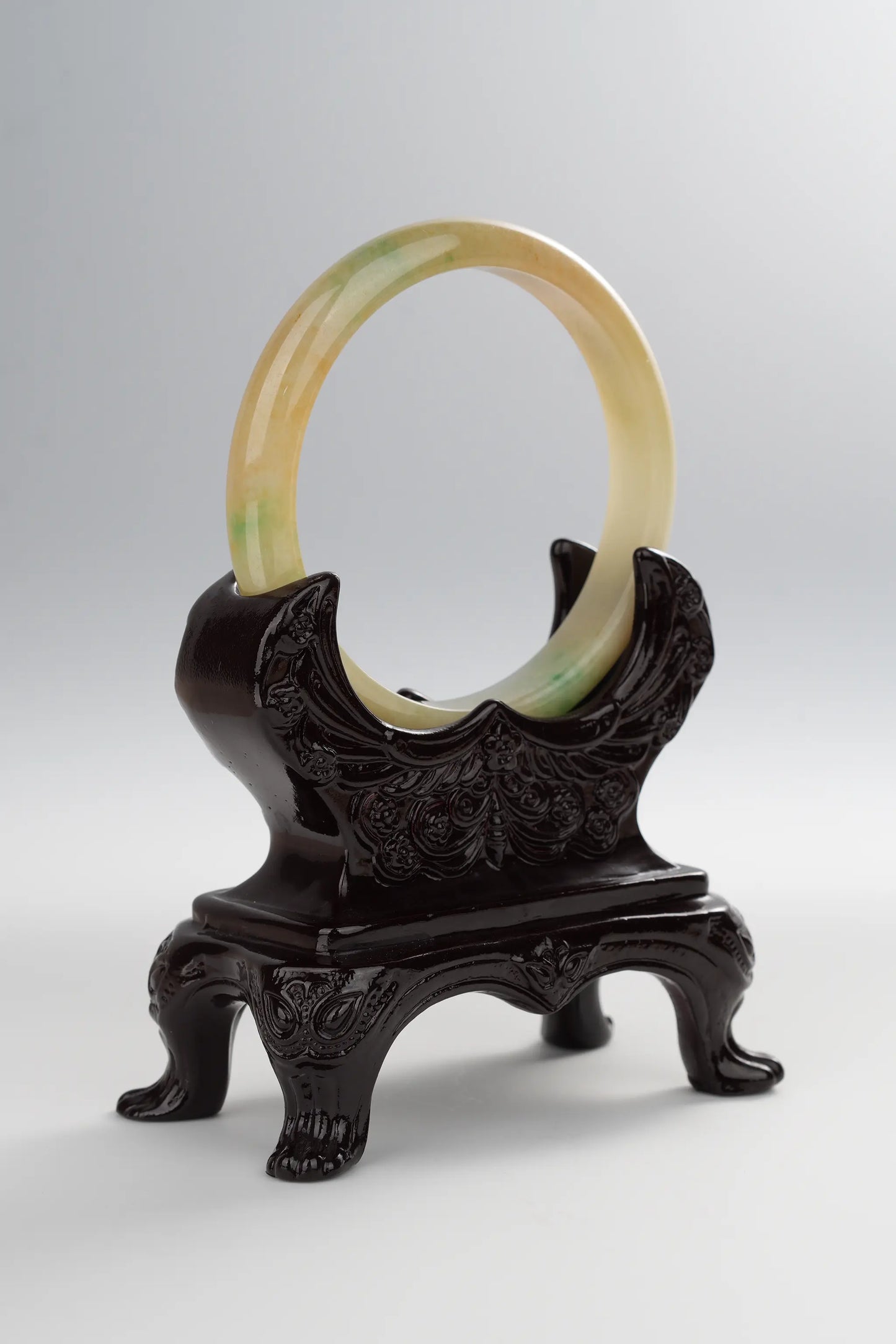 #0007 Mixed Rich Yellow Green Jadeite Jade Bangle Size 58.6