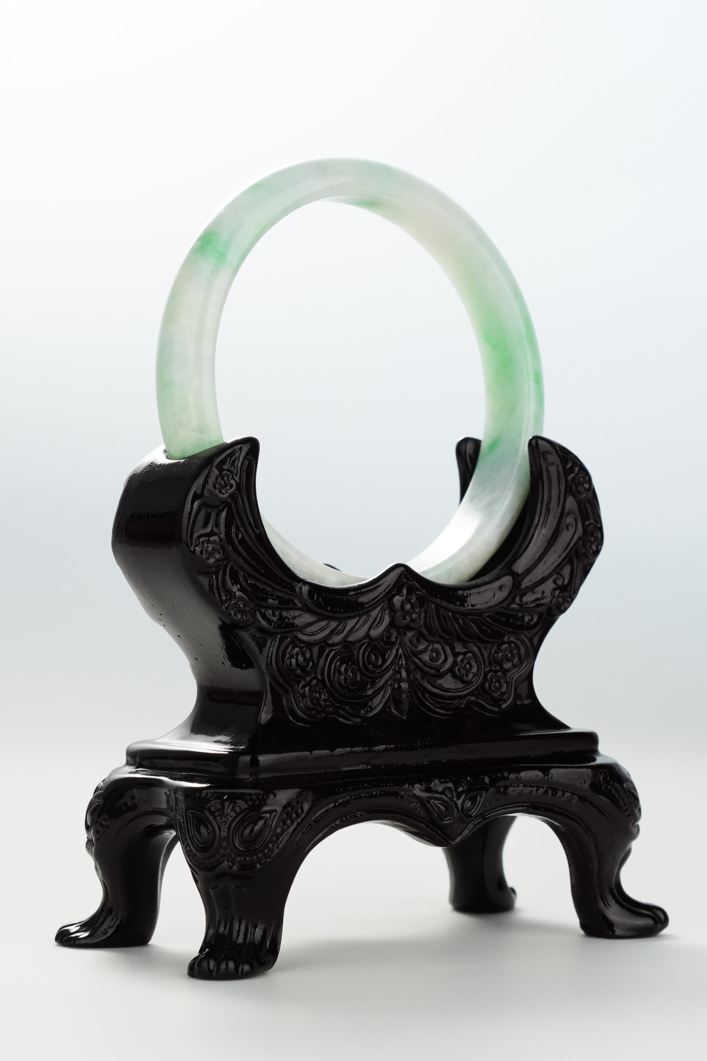 #0058 Sun Green White Yellow Jadeite Jade Bangle Size 57.3