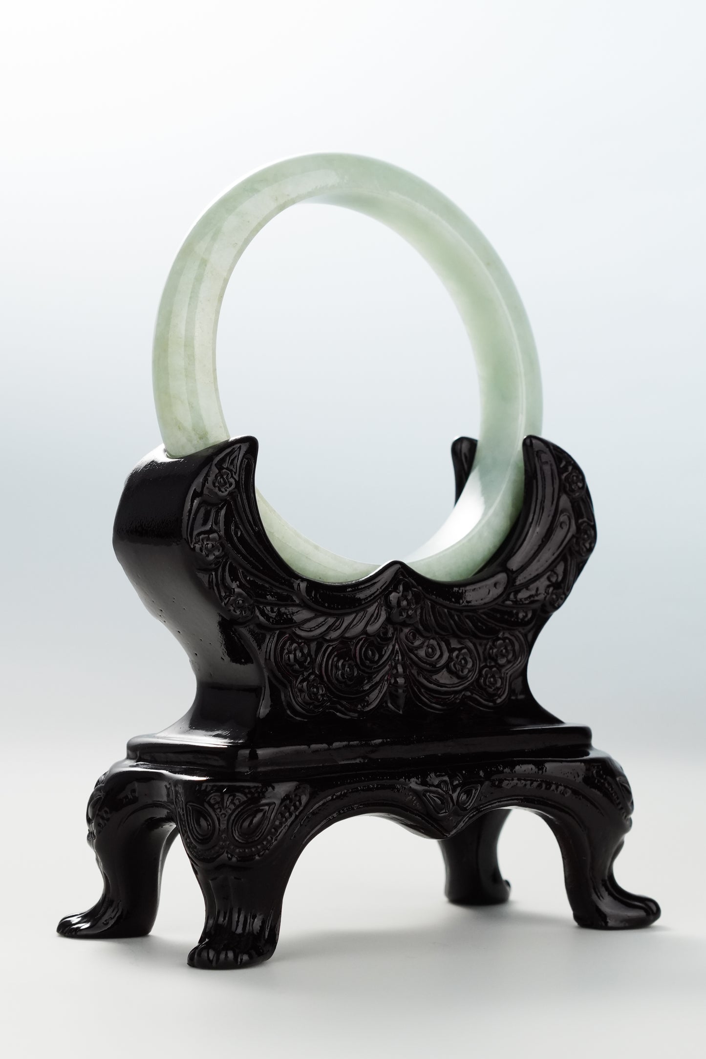 #0063 Willow Green Jadeite Jade Bangle Size 56.7