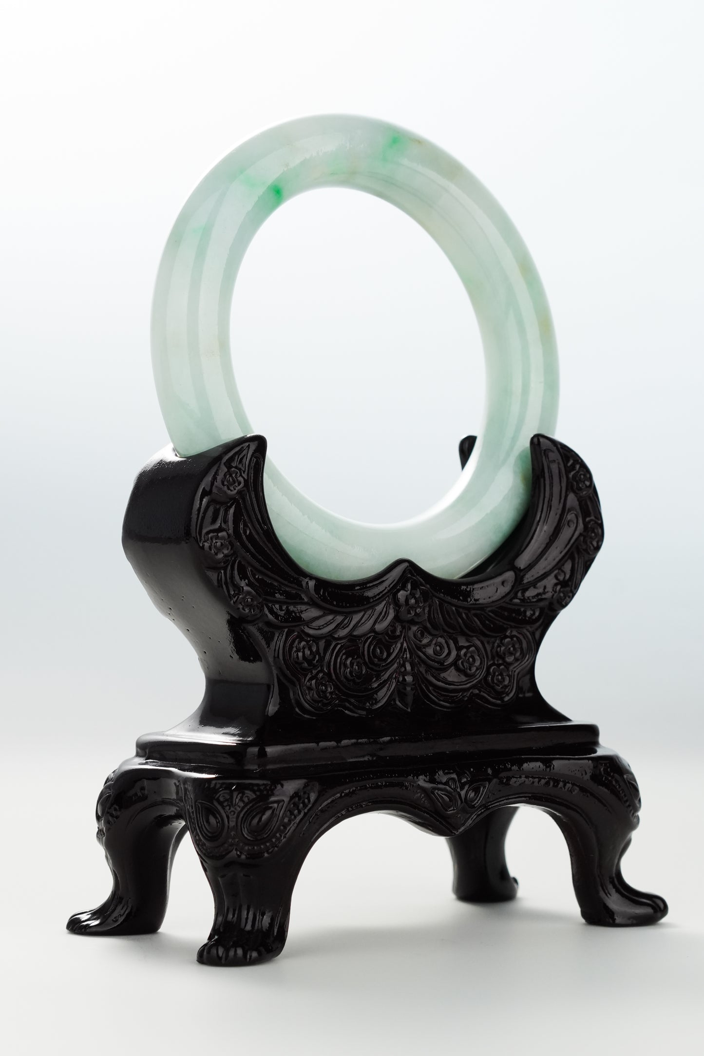 #0067 Sun Green Jadeite Jade Bangle Size 52.7 (fits up to 54.5)