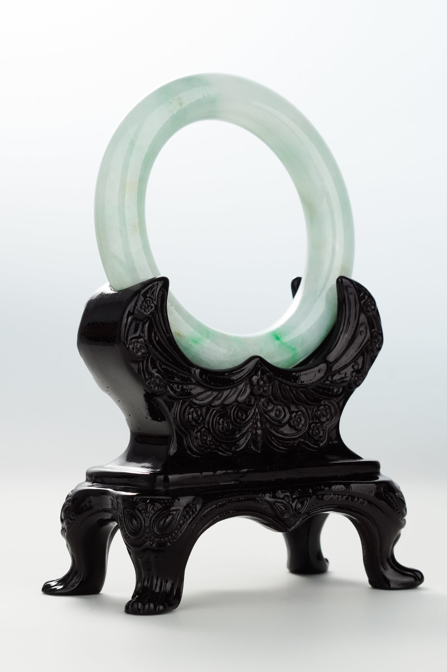 #0067 Sun Green Jadeite Jade Bangle Size 52.7 (fits up to 54.5)