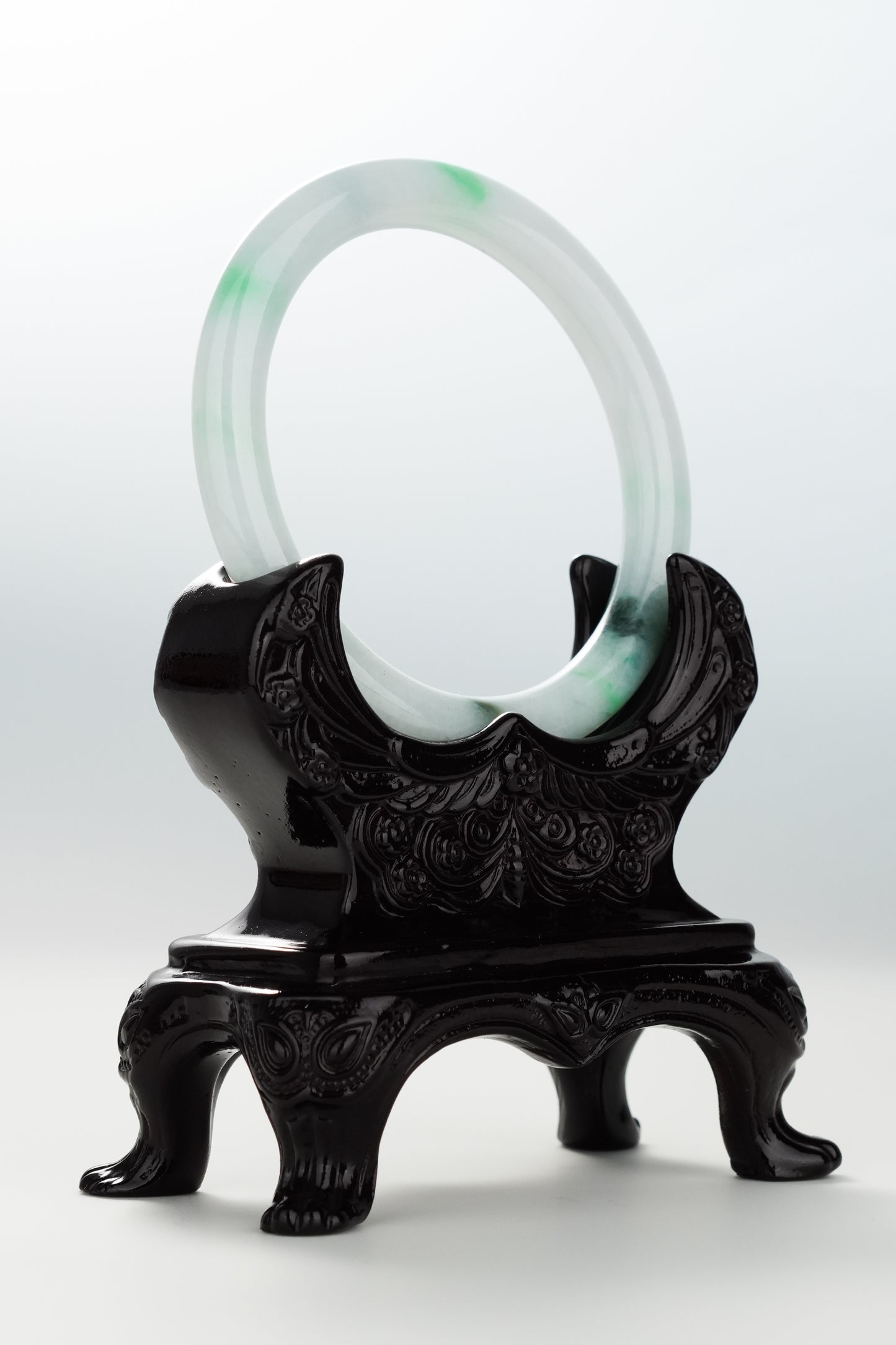 #0081 Icy Sun Green Jadeite Jade Bangle Size 58 (fits up to 59.5)