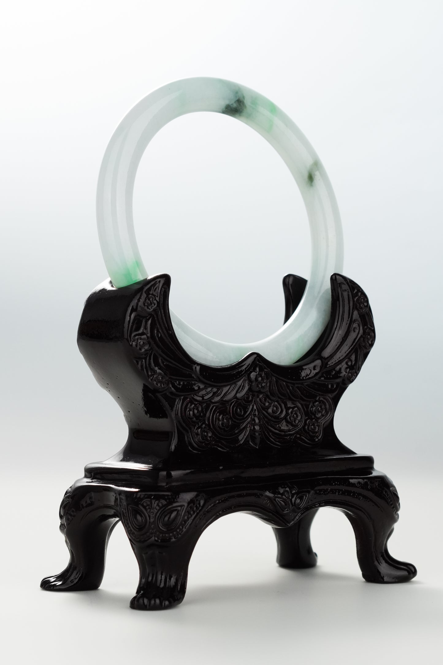 #0081 Icy Sun Green Jadeite Jade Bangle Size 58 (fits up to 59.5)