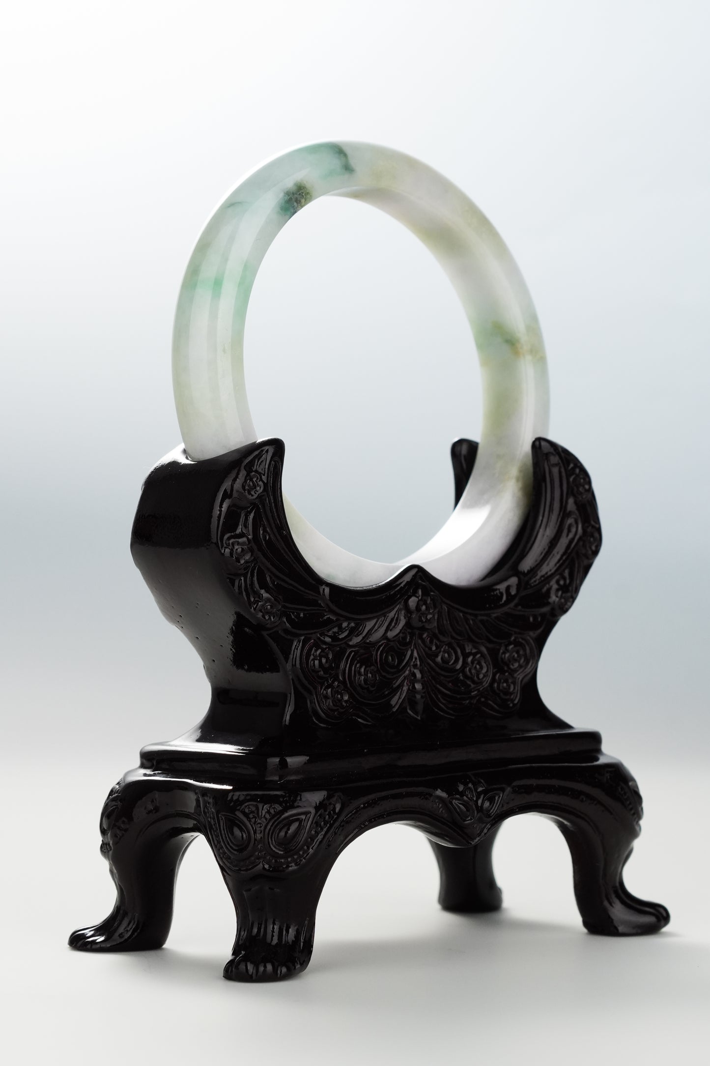 #0103 "Palette" Green Lavender Yellow Jadeite Jade Bangle Size 57