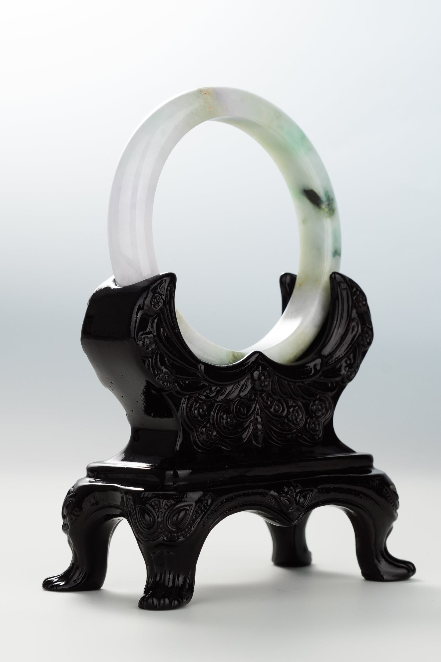 #0103 "Palette" Green Lavender Yellow Jadeite Jade Bangle Size 57