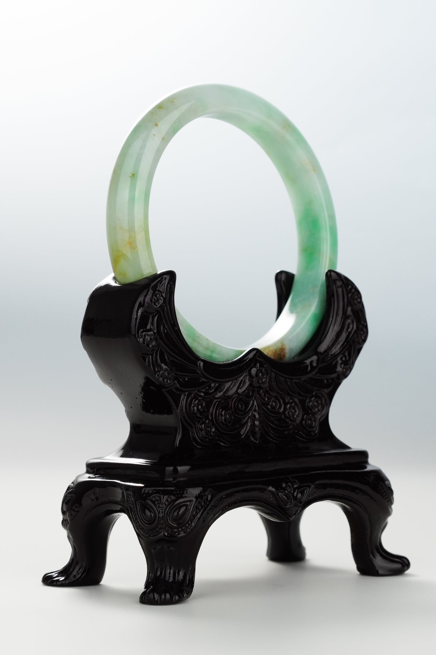 #0107 Sun Green Yellow Jadeite Jade Bangle Size 57.5