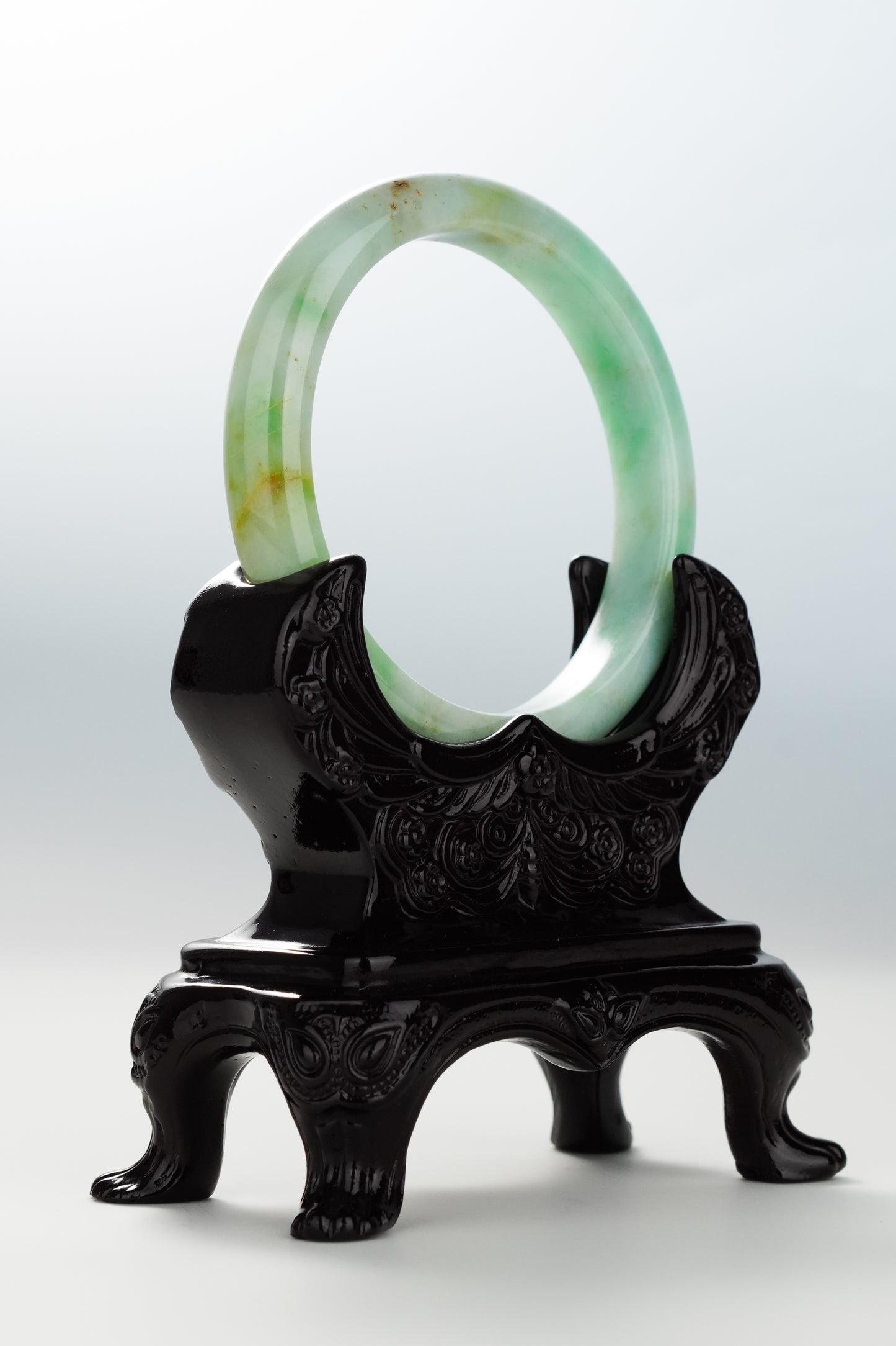 #0107 Sun Green Yellow Jadeite Jade Bangle Size 57.5