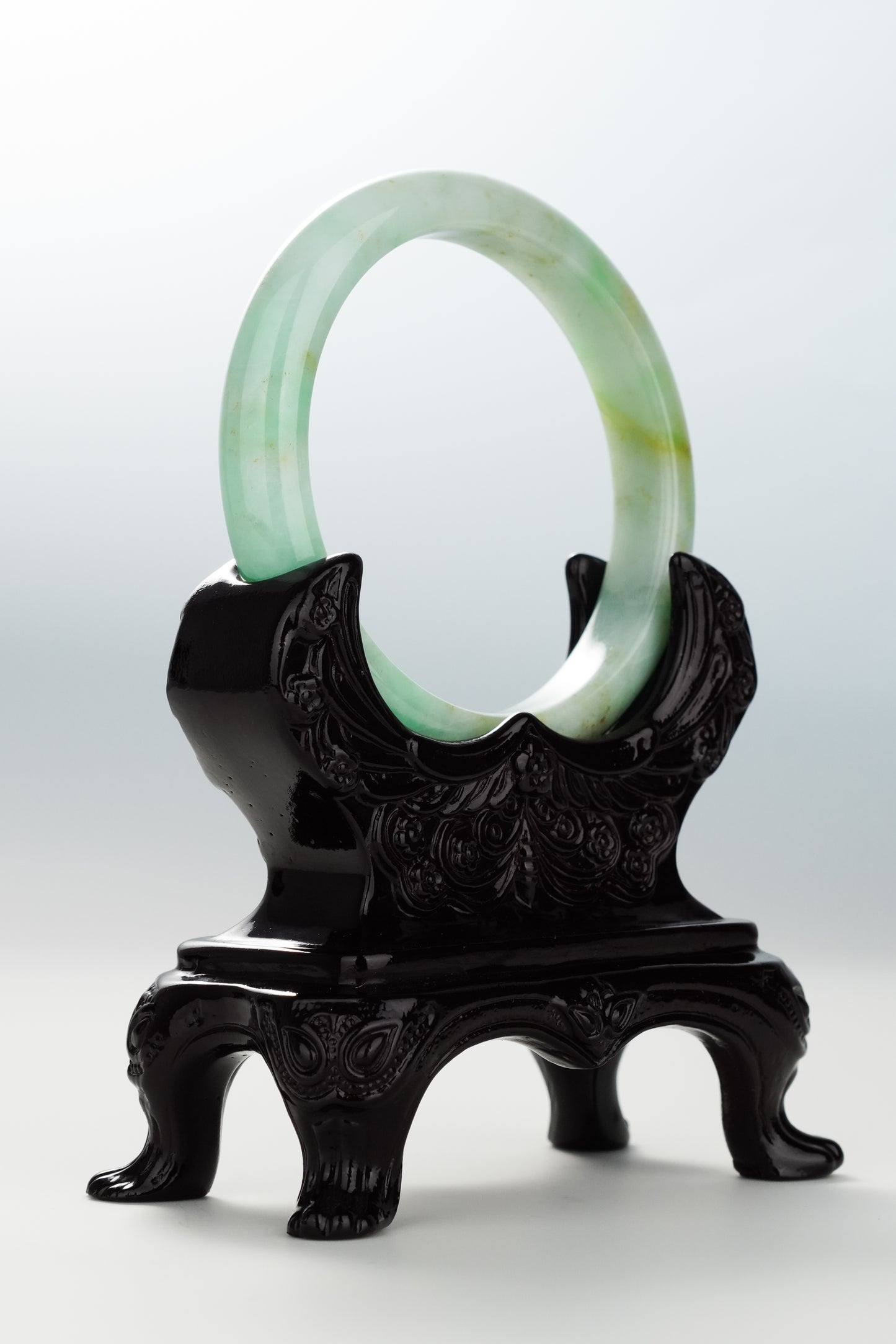 #0107 Sun Green Yellow Jadeite Jade Bangle Size 57.5