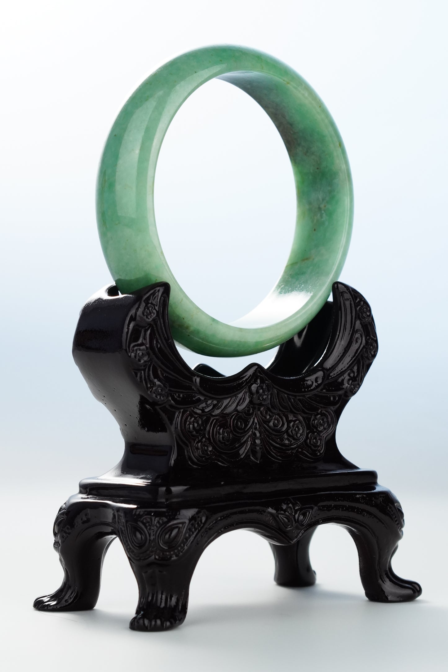 #0112 Pine Green Yellow Jadeite Jade Bangle Size 59