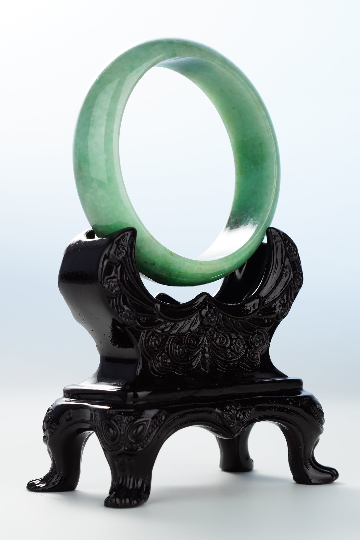 #0112 Pine Green Yellow Jadeite Jade Bangle Size 59