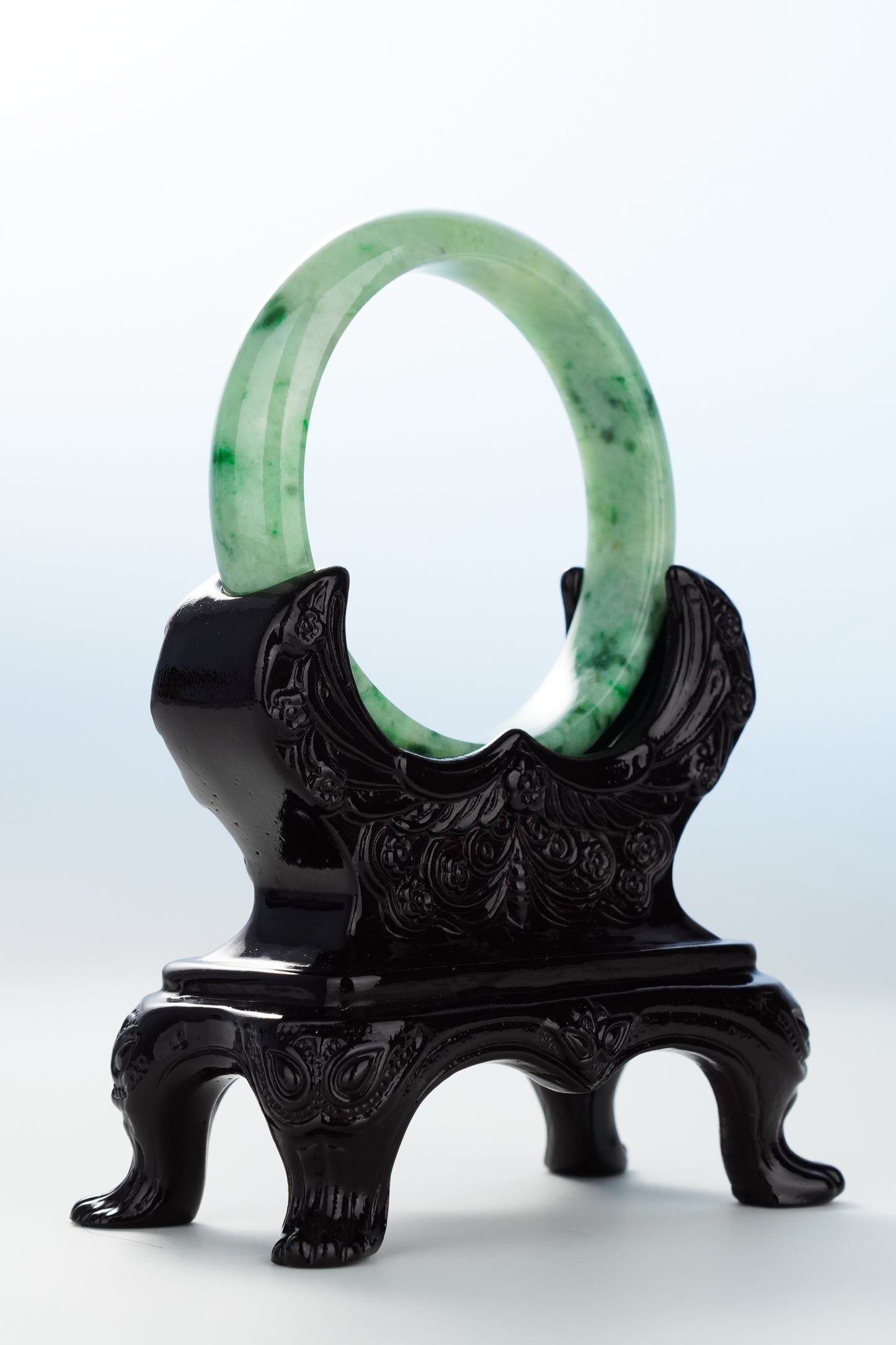 #0113 Rich Green Jadeite Jade Bangle Size 55