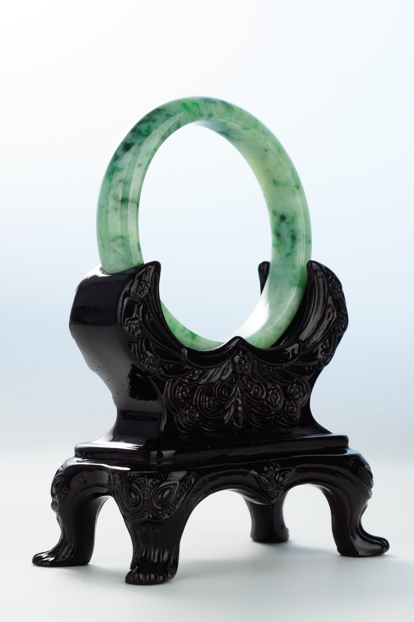 #0113 Rich Green Jadeite Jade Bangle Size 55