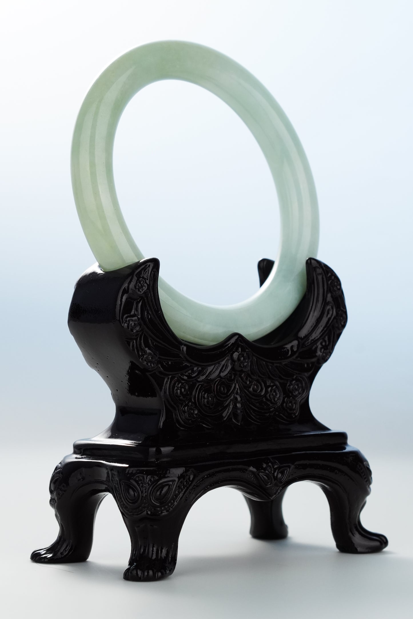 #0121 Willow Green Jadeite Jade Bangle Size 60 (fits up to 61.5)