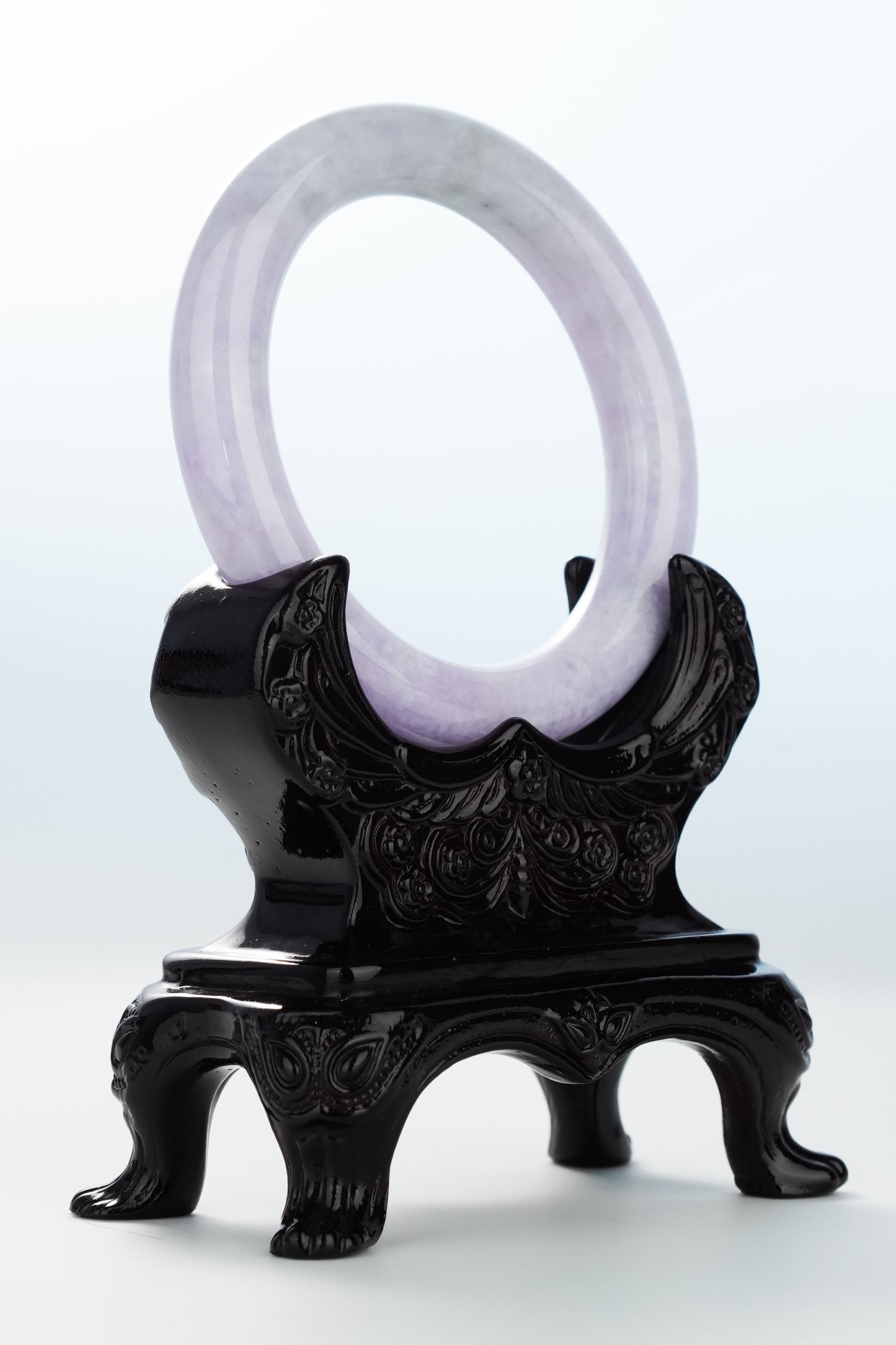 #0133 Rich Lavender Green Jadeite Jade Bangle Size 56.5 (fits up to 58)