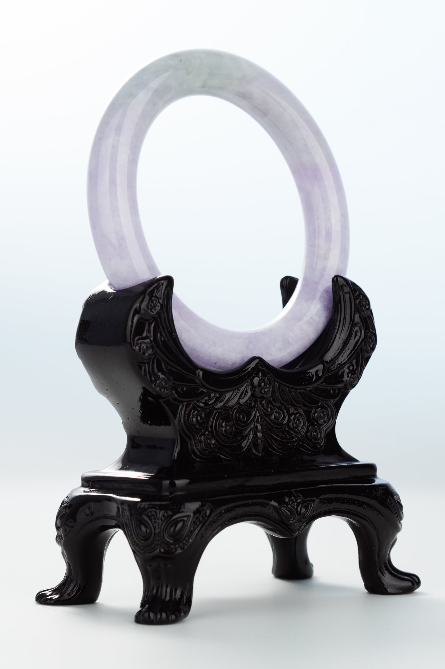 #0133 Rich Lavender Green Jadeite Jade Bangle Size 56.5 (fits up to 58)
