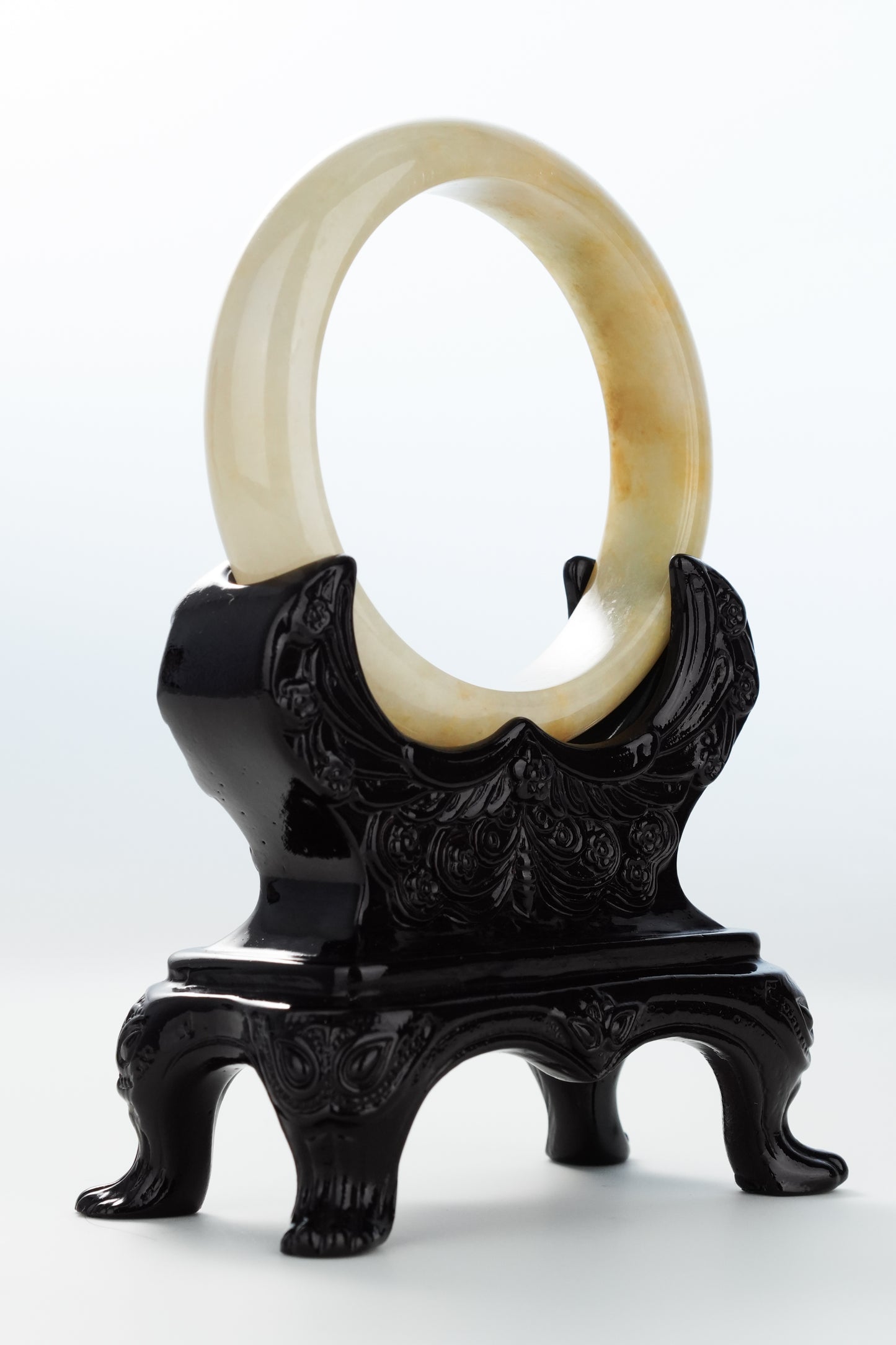 #0137 Icy Yellow Jadeite Jade Bangle Size 58.5