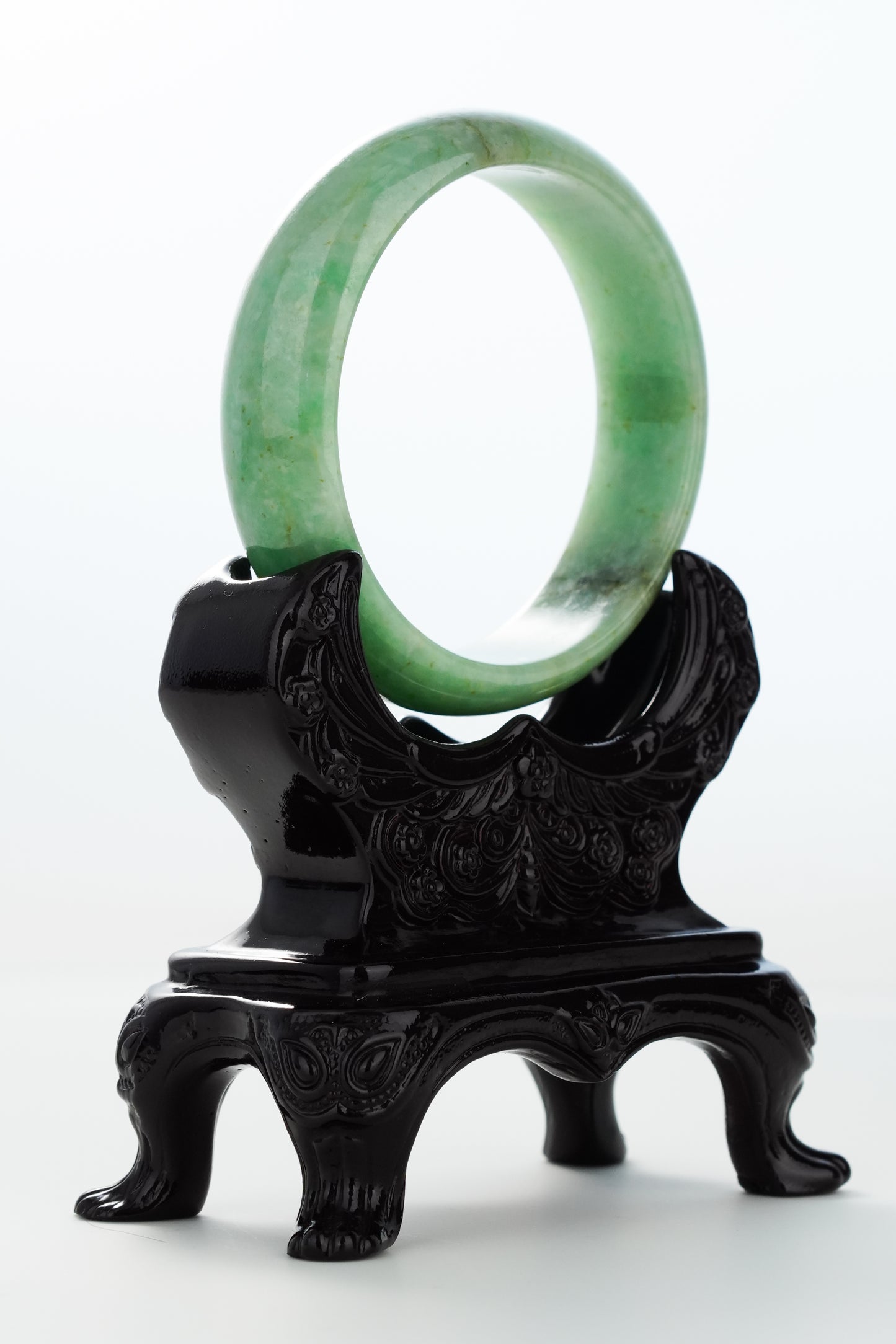 #0160 Pine Green Jadeite Jade Bangle Size 56.5