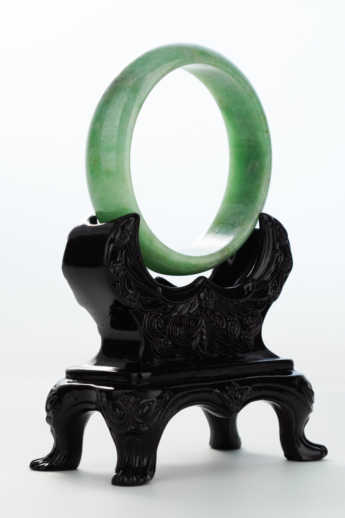 #0160 Pine Green Jadeite Jade Bangle Size 56.5