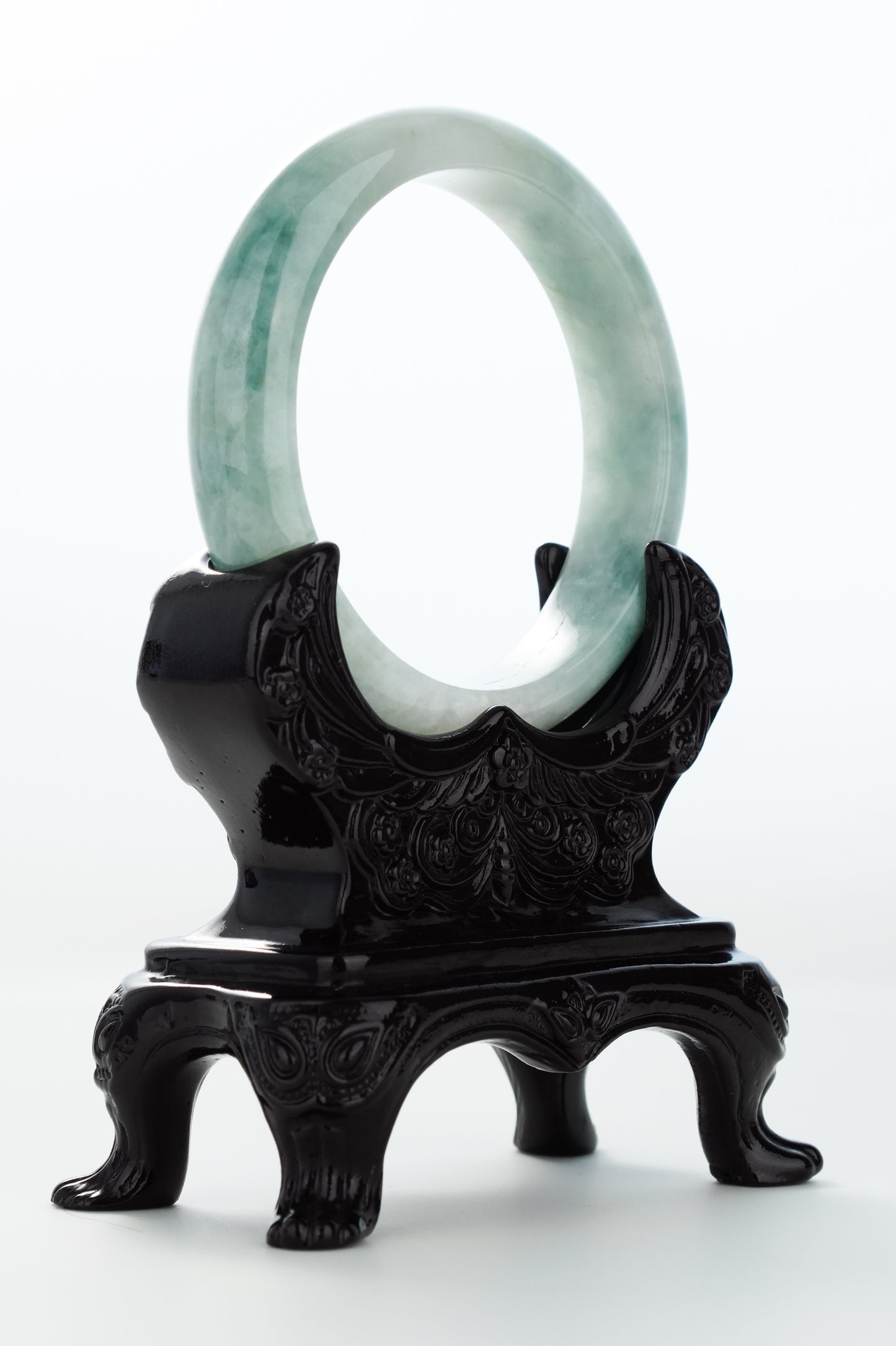 #0165 Bluish Green Jadeite Jade Bangle Size 58.7