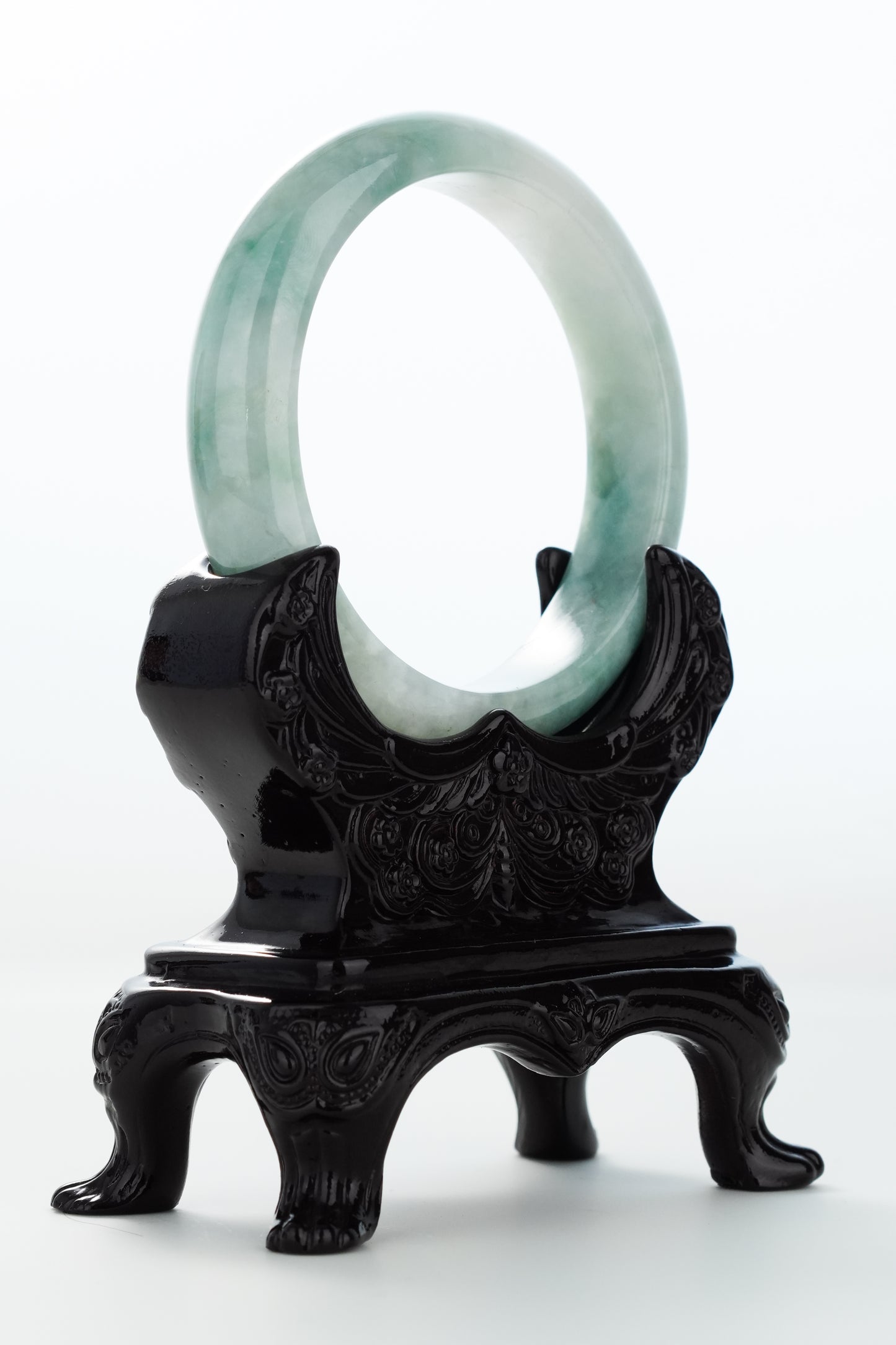 #0165 Bluish Green Jadeite Jade Bangle Size 58.7