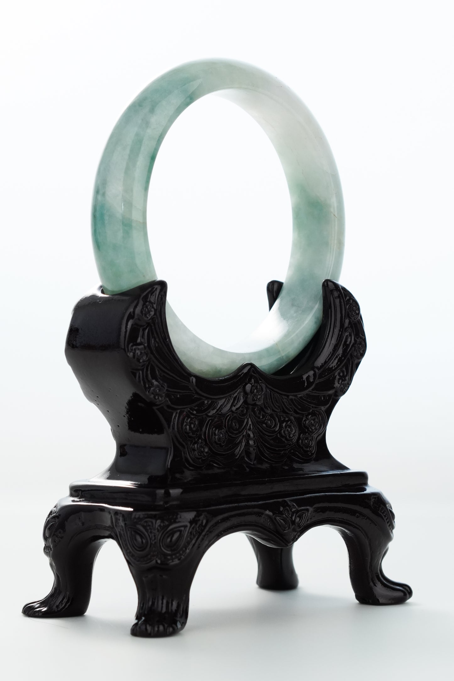 #0165 Bluish Green Jadeite Jade Bangle Size 58.7