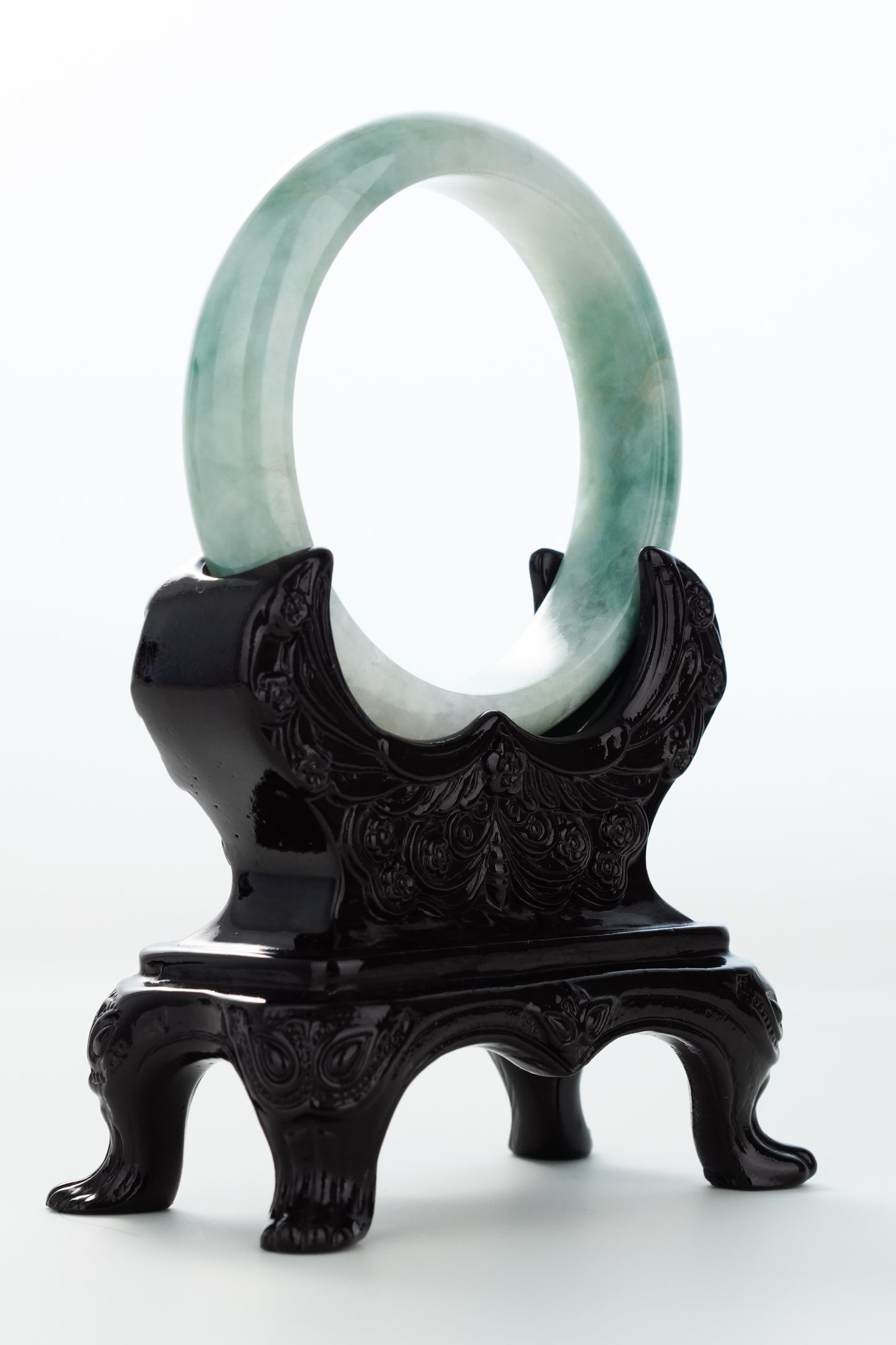 #0165 Bluish Green Jadeite Jade Bangle Size 58.7