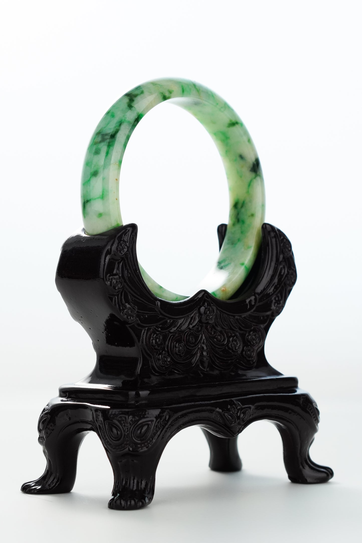 #0172 Rich Green Yellow Jadeite Jade Bangle Size 56