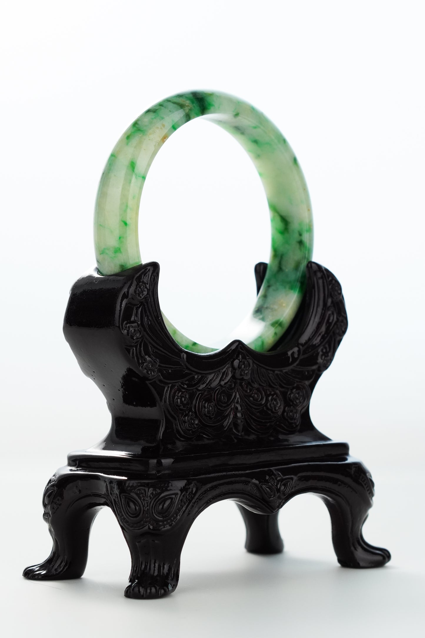 #0172 Rich Green Yellow Jadeite Jade Bangle Size 56