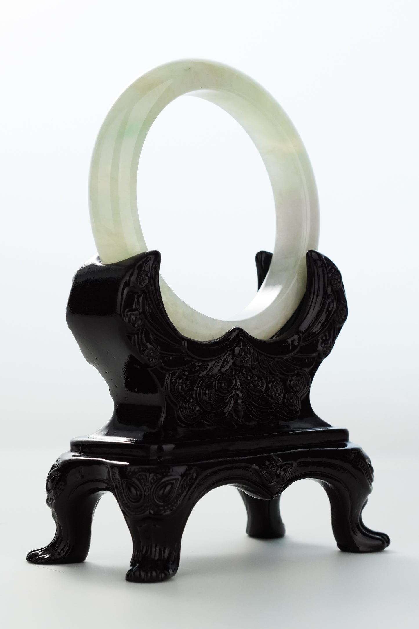 #0179 Icy Green Yellow Jade Bangle Size 57