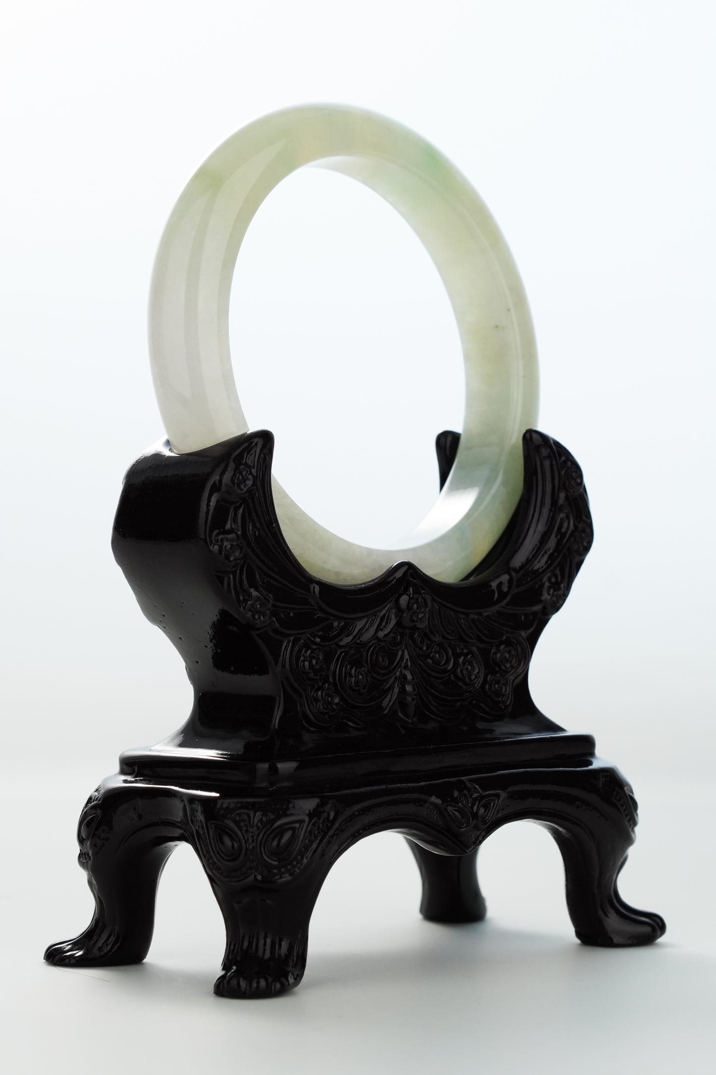 #0179 Icy Green Yellow Jade Bangle Size 57