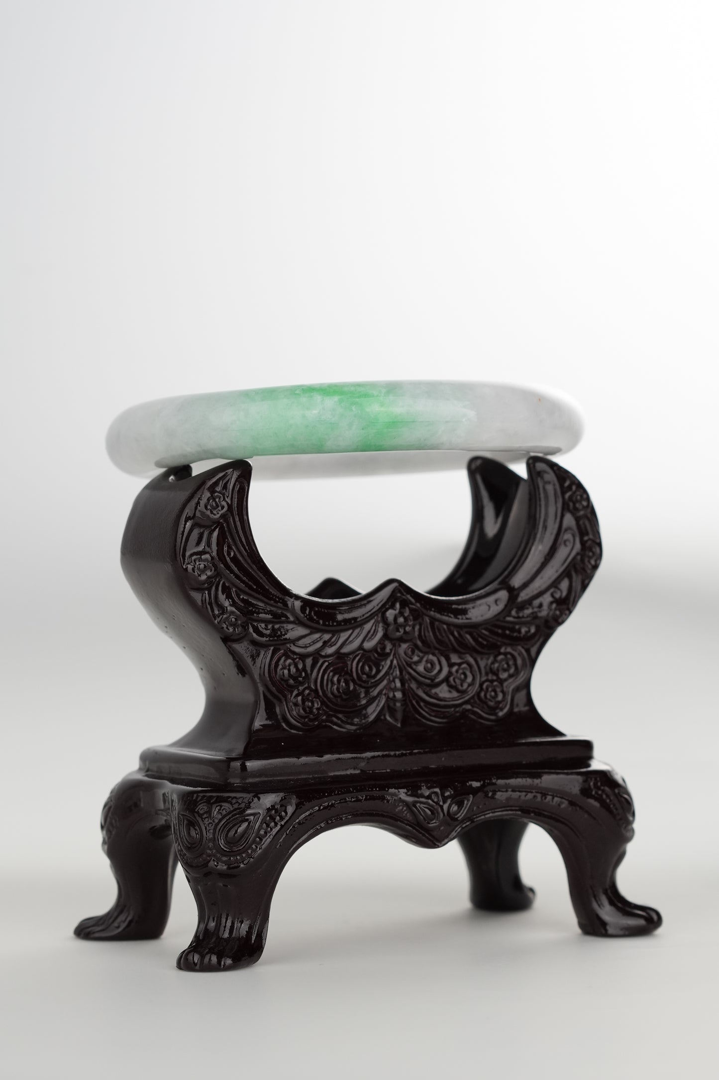 #0180 Sun Green White Jade Bangle Size 55.8 (fits up to 57.5)