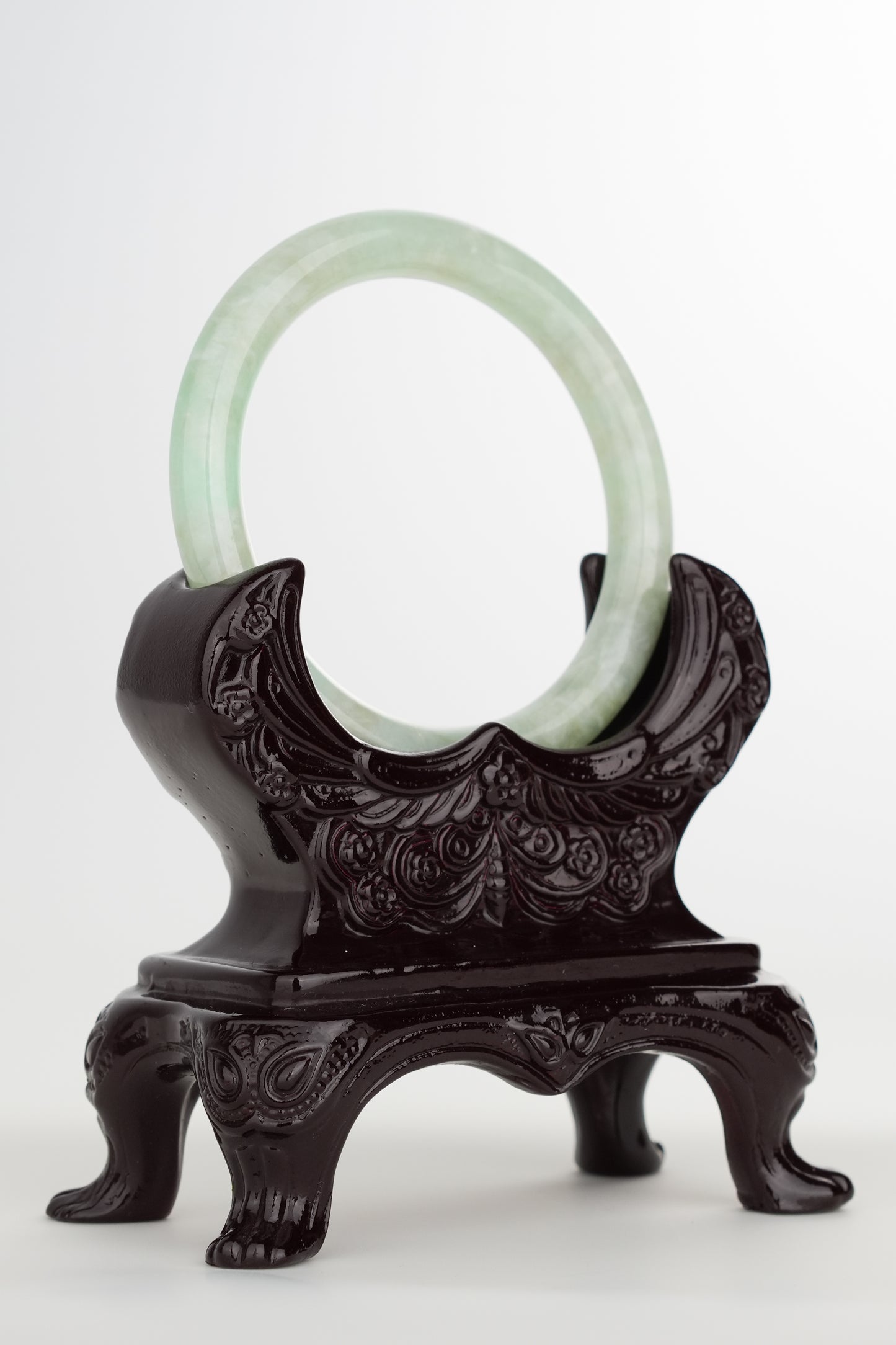 #0215 Icy Bright Green Jade Bangle Size 52.7 (fits up to 54)