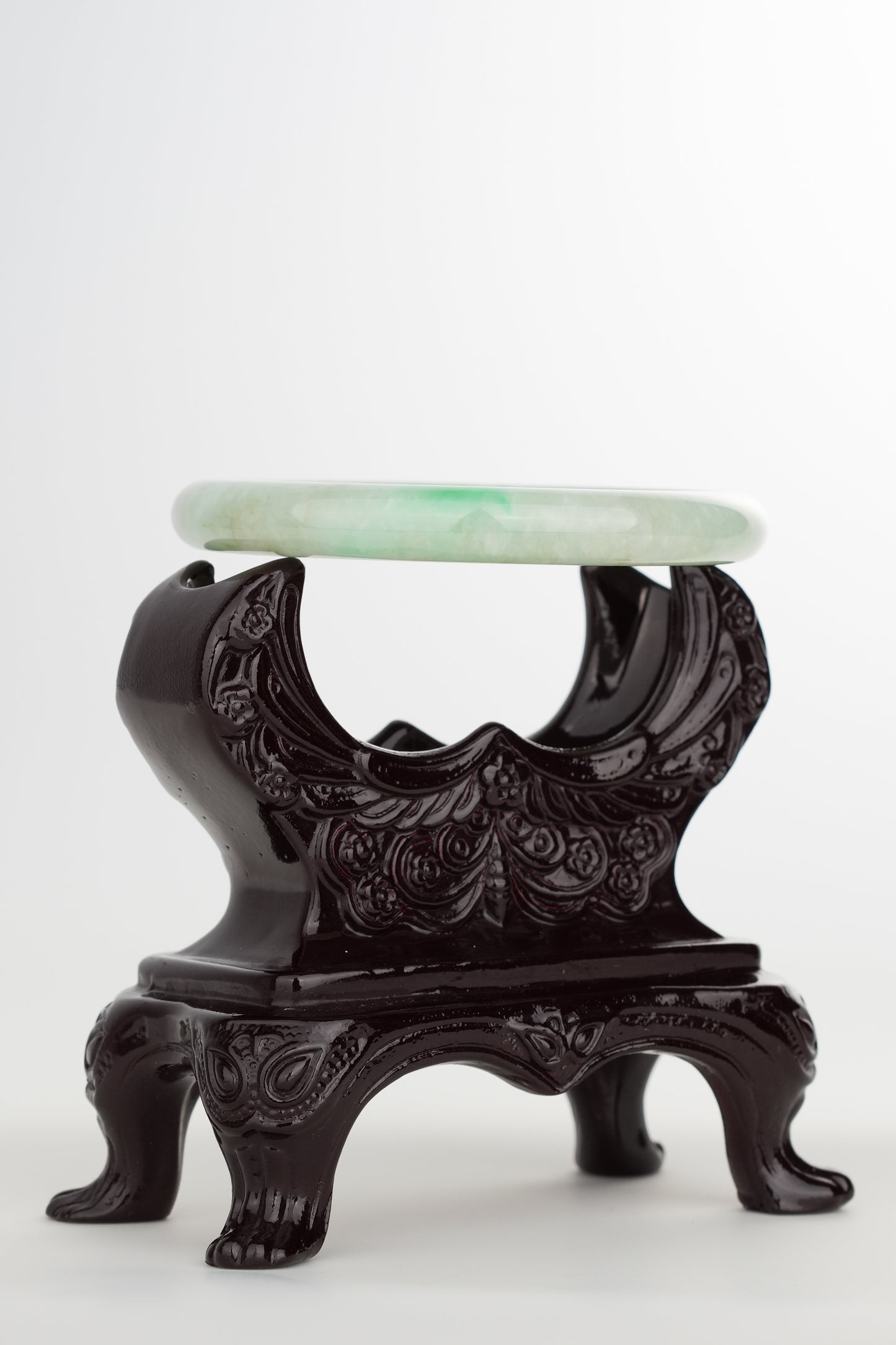 #0215 Icy Bright Green Jade Bangle Size 52.7 (fits up to 54)