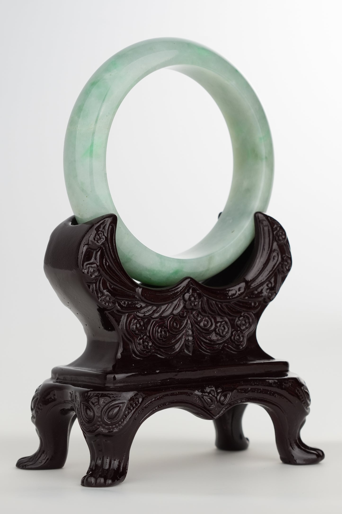 #0233 Pine Green Jade Bangle Size 56.2