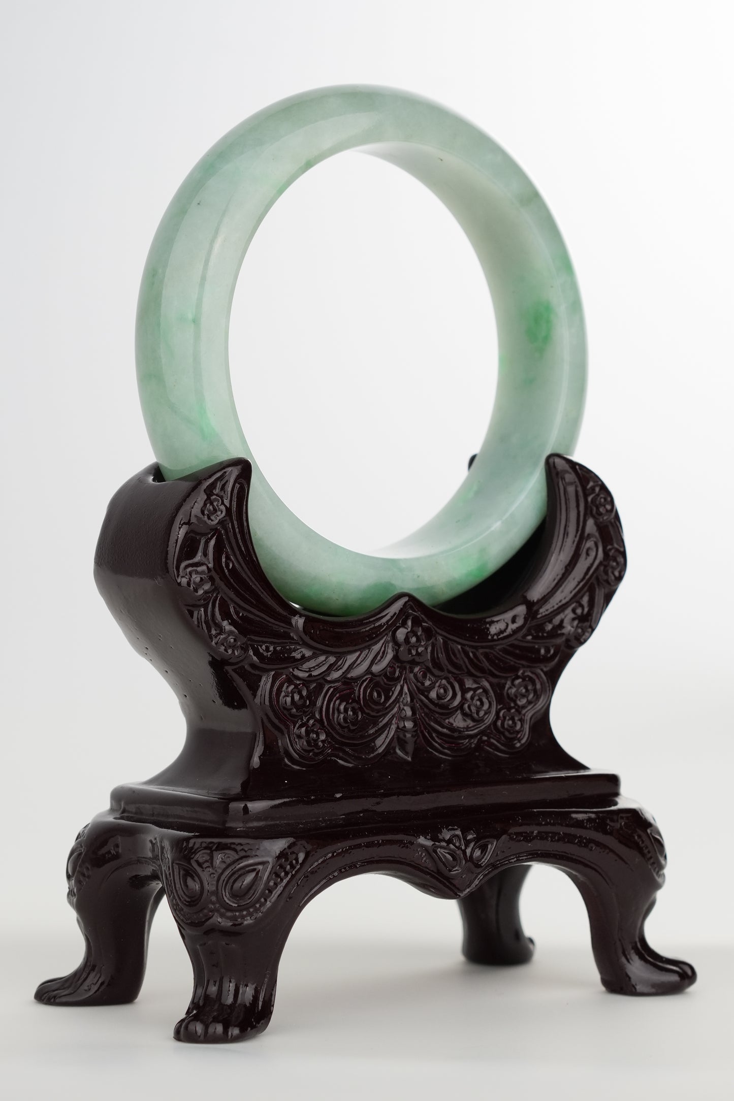 #0233 Pine Green Jade Bangle Size 56.2