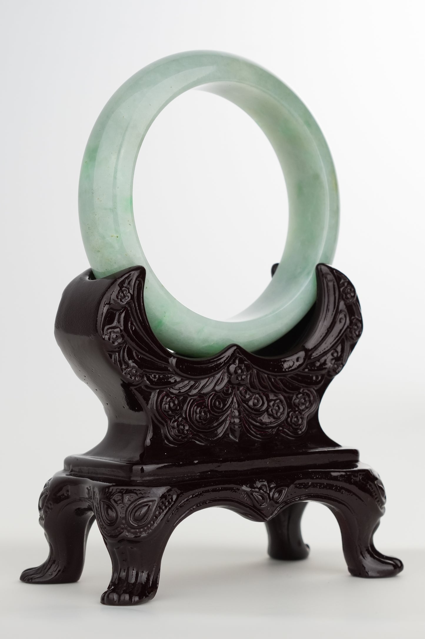 #0233 Pine Green Jade Bangle Size 56.2