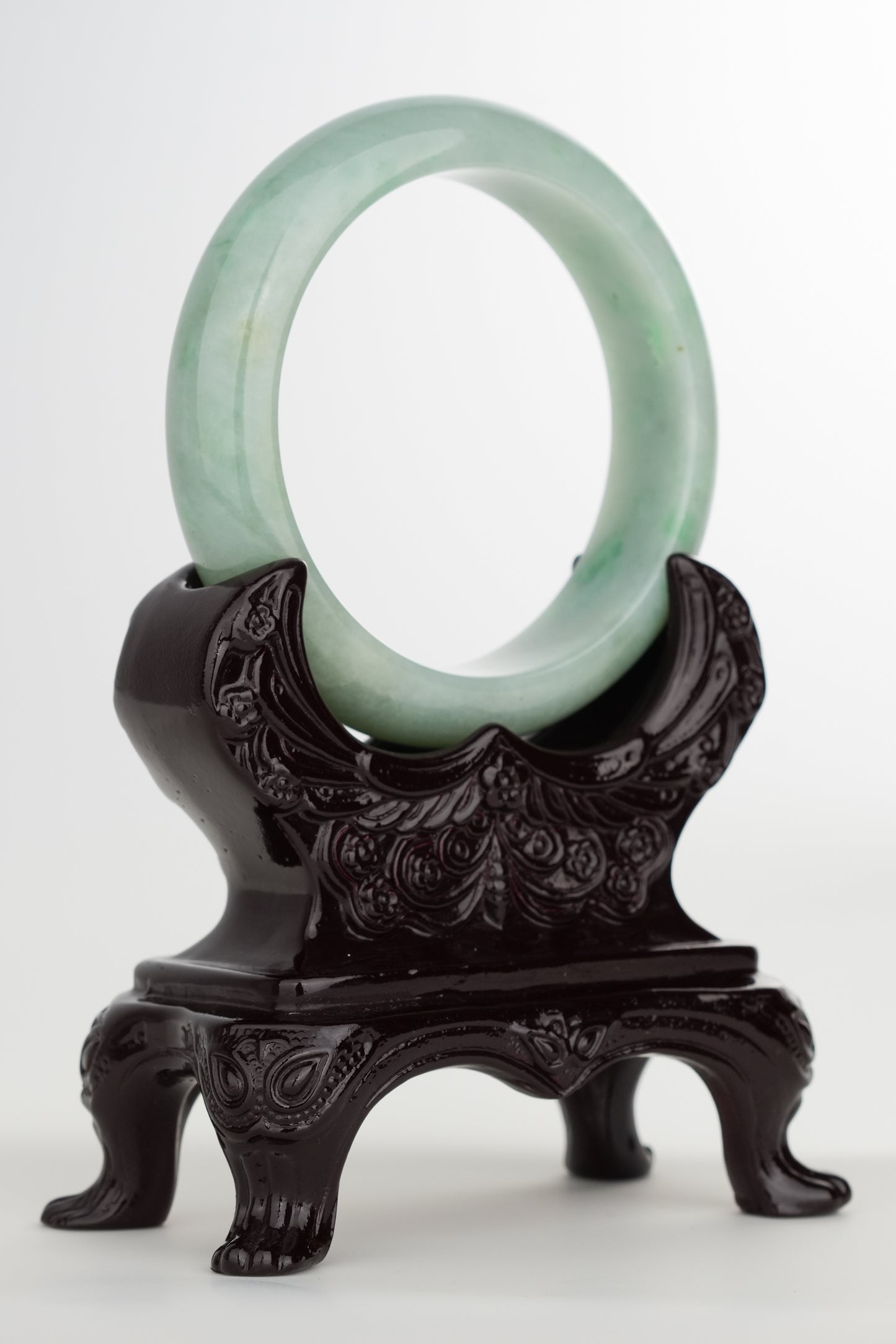 #0233 Pine Green Jade Bangle Size 56.2