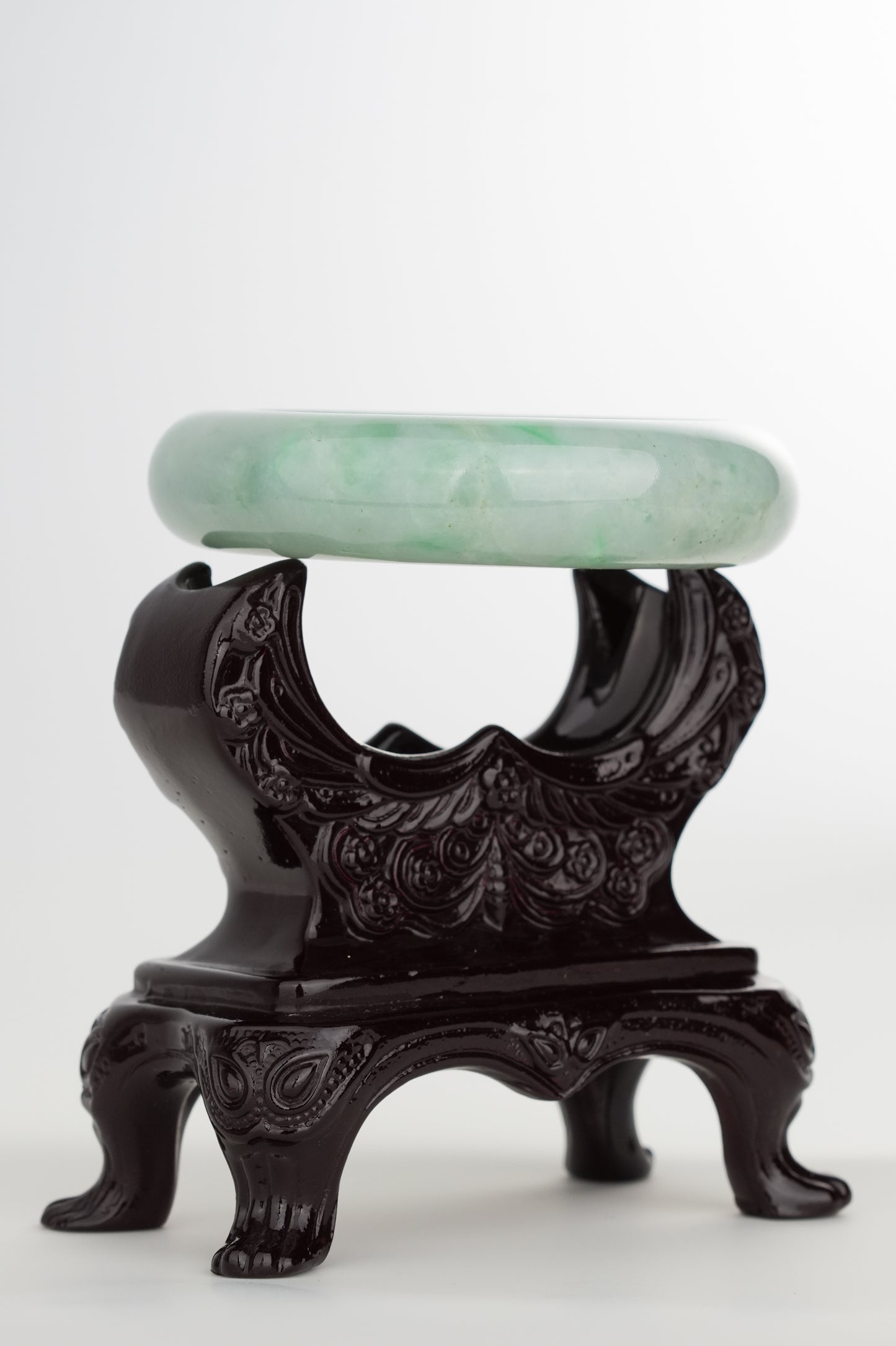 #0233 Pine Green Jade Bangle Size 56.2