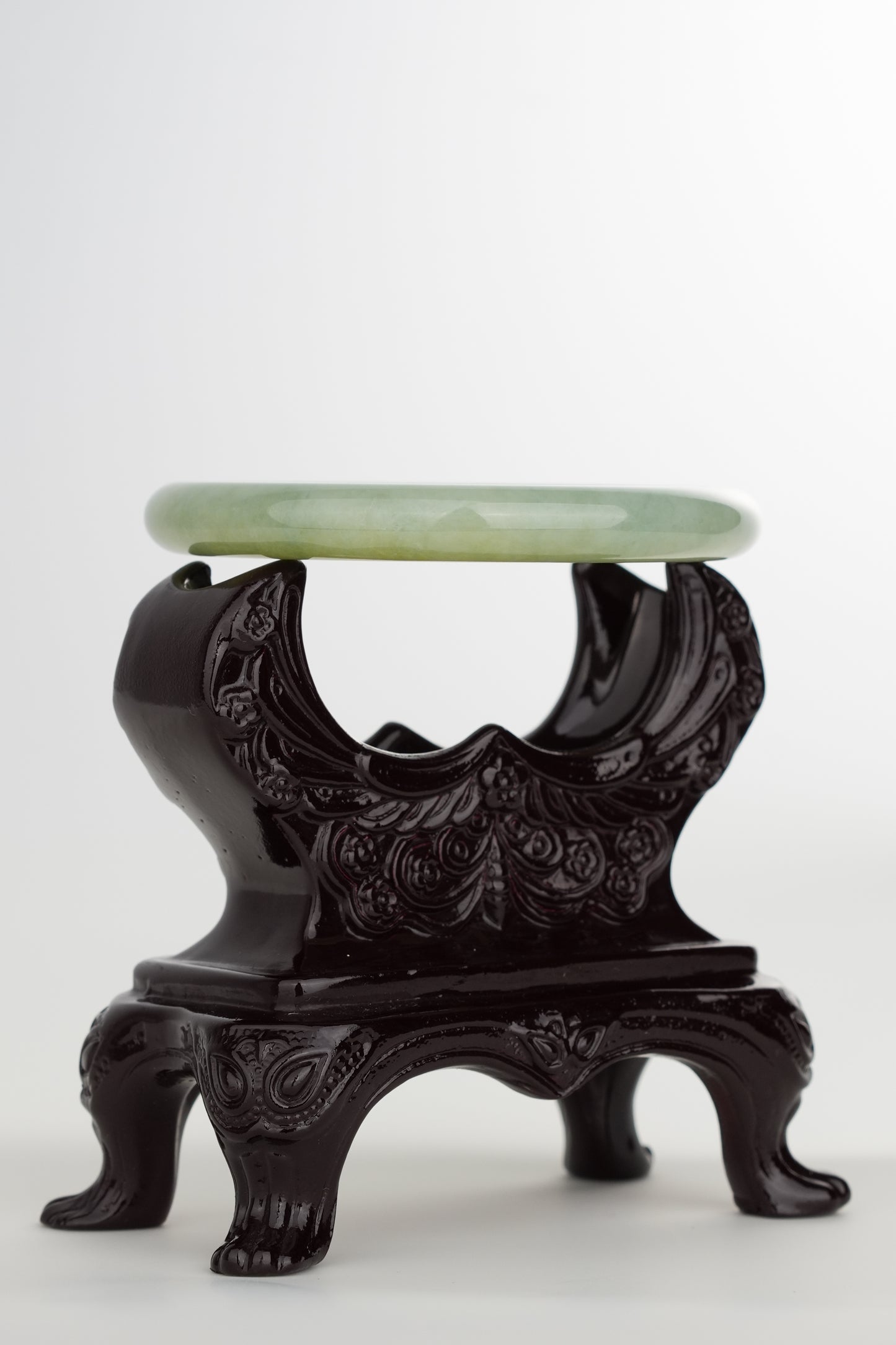 #0234 Icy Green Yellow Jade Bangle Size 53.5 (fits up to 55)