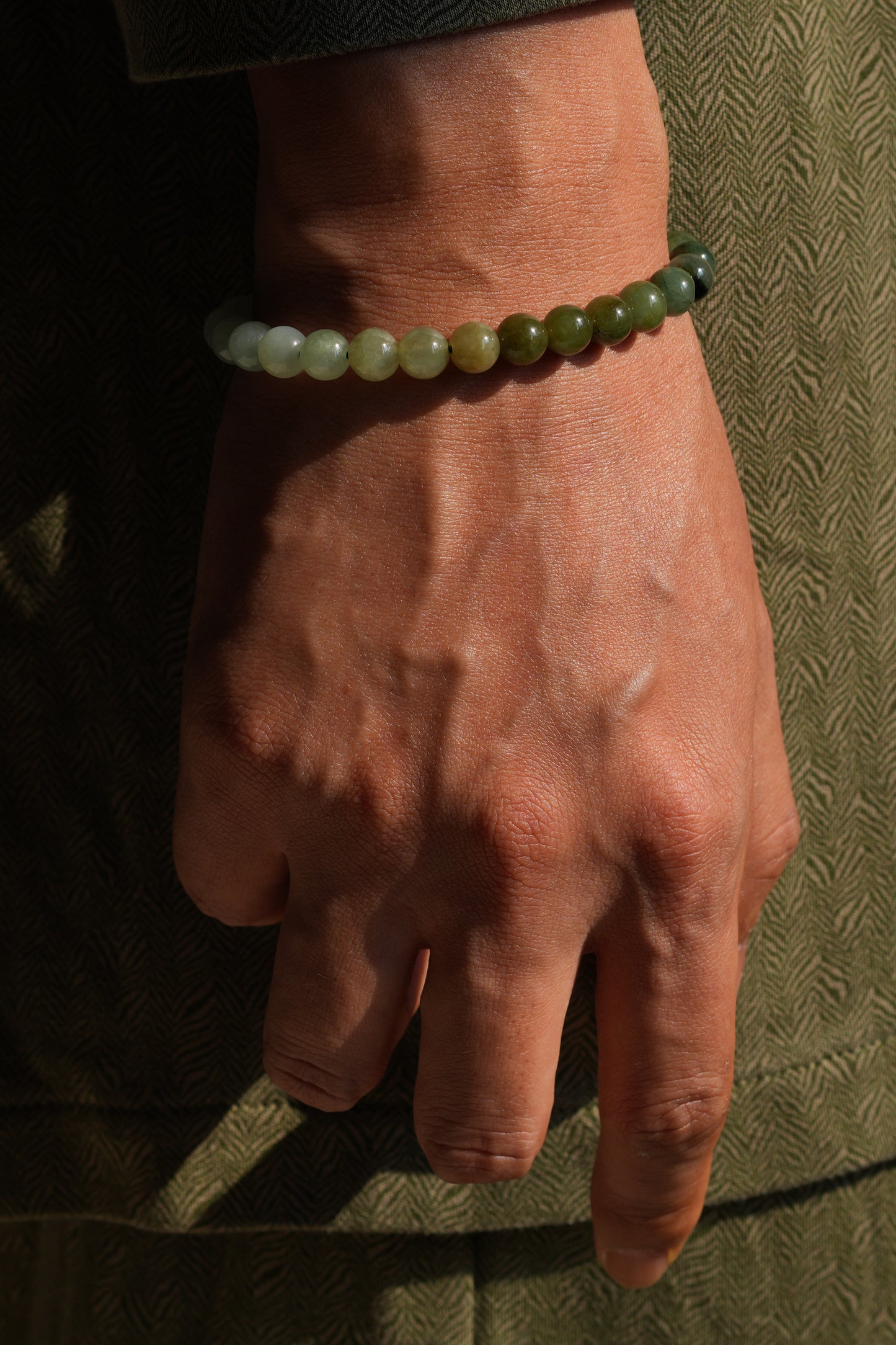 "Yellow Mountain" Jade Beaded Bracelet