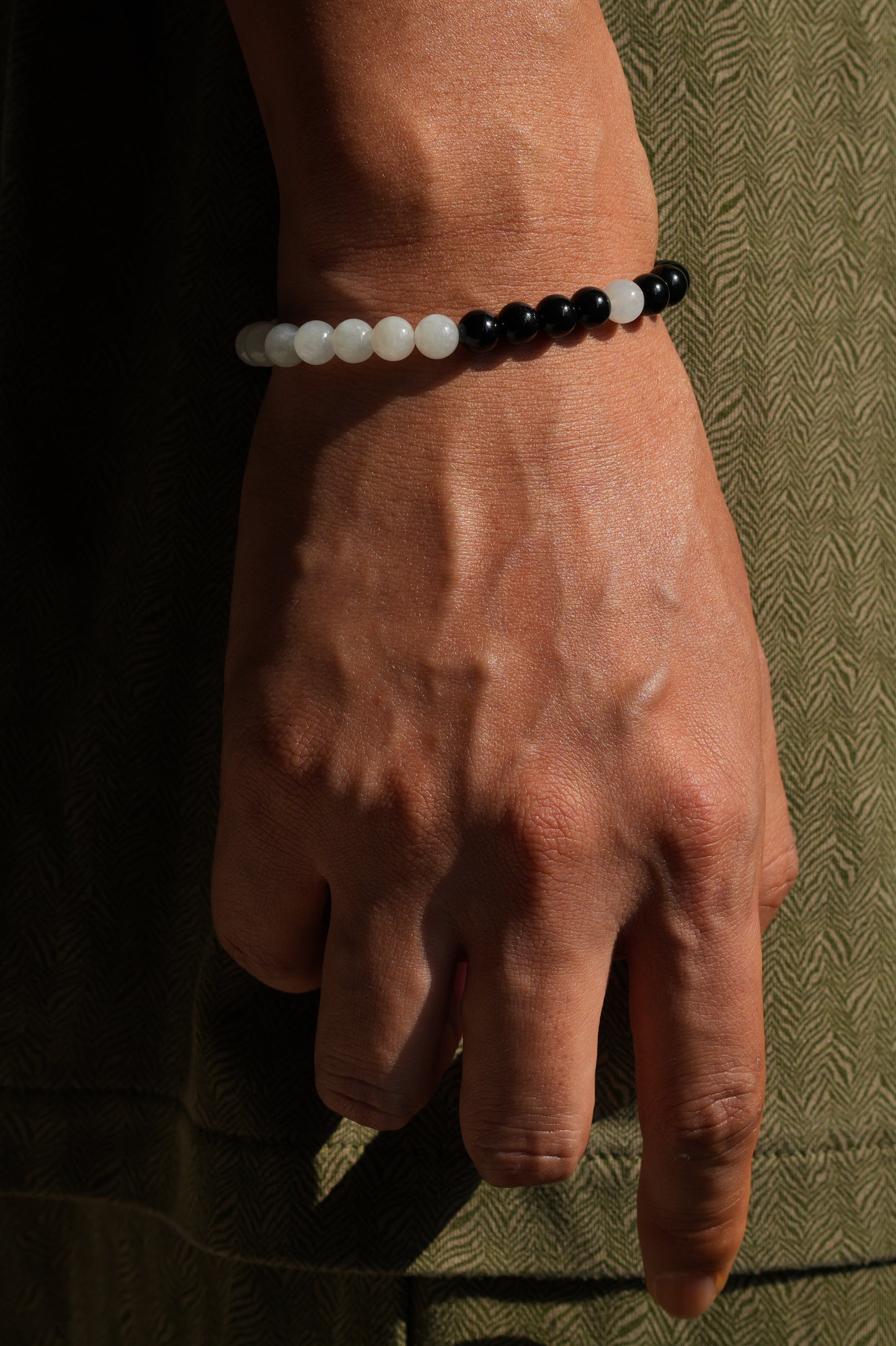 "Yin Yang" Jade Beaded Bracelet