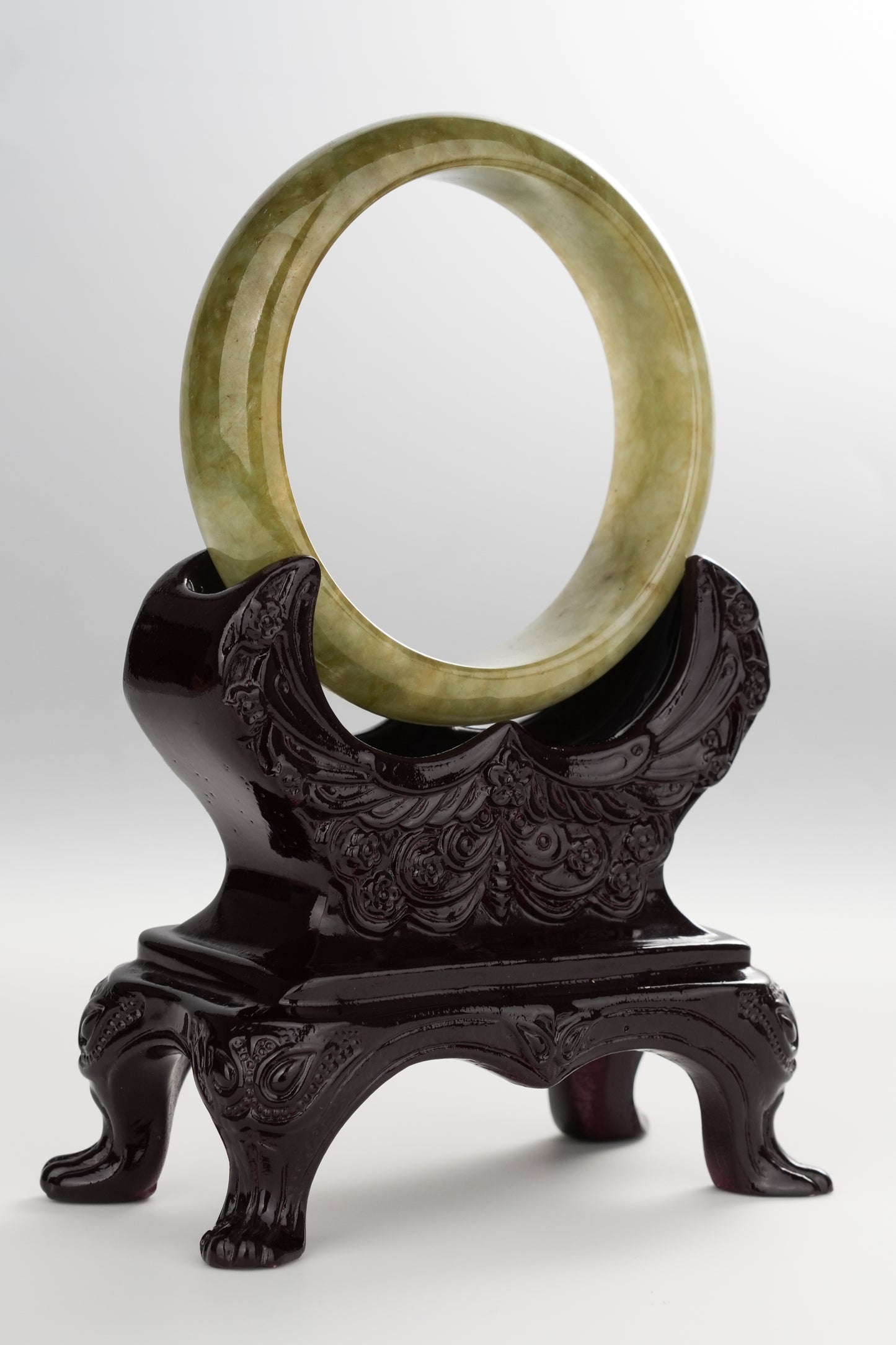 #0254 "Fall" Icy Yellow Jade Bangle Size 55.5