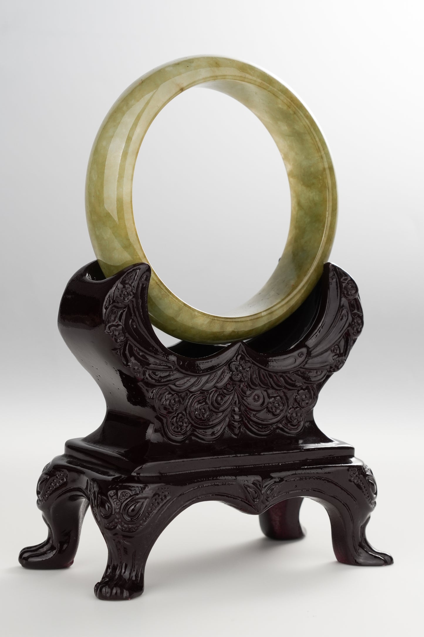 #0254 "Fall" Icy Yellow Jade Bangle Size 55.5