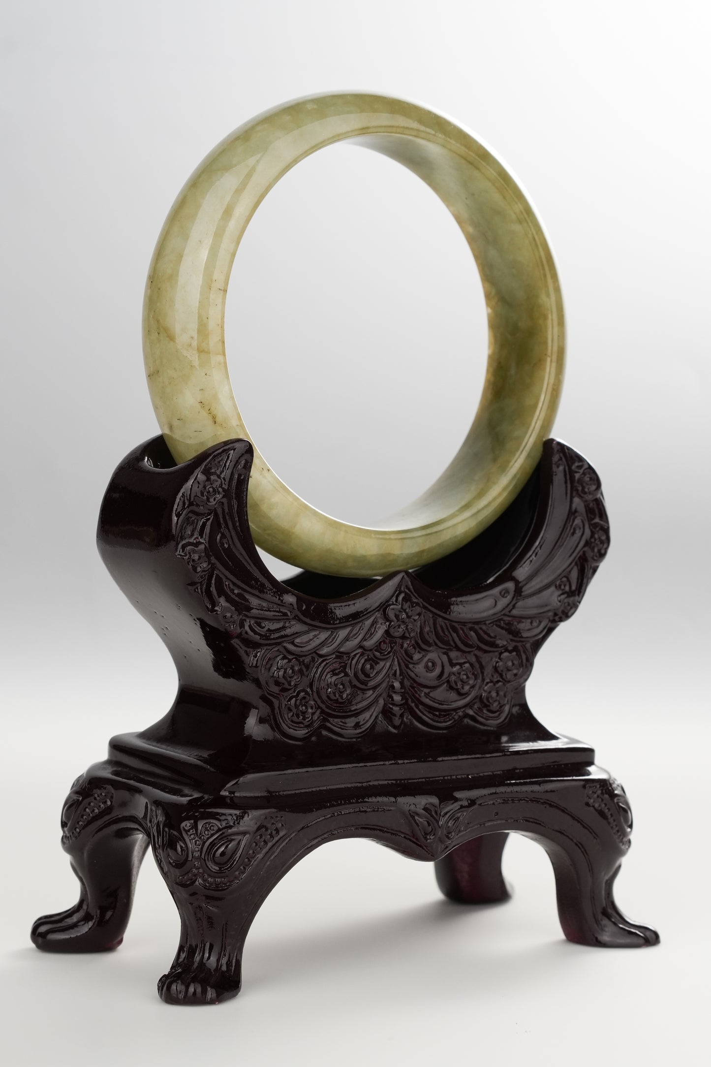 #0254 "Fall" Icy Yellow Jade Bangle Size 55.5